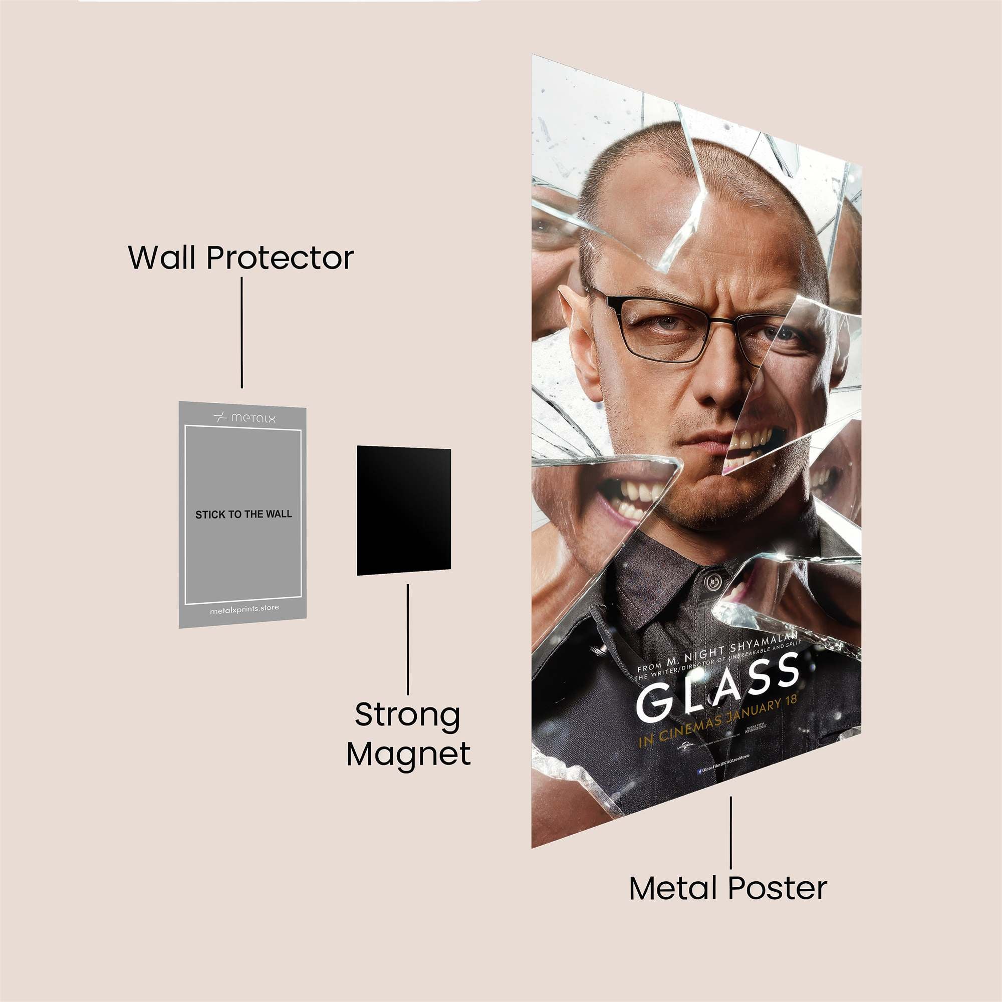 Glass Shattered Safe Wall Magnetic / M