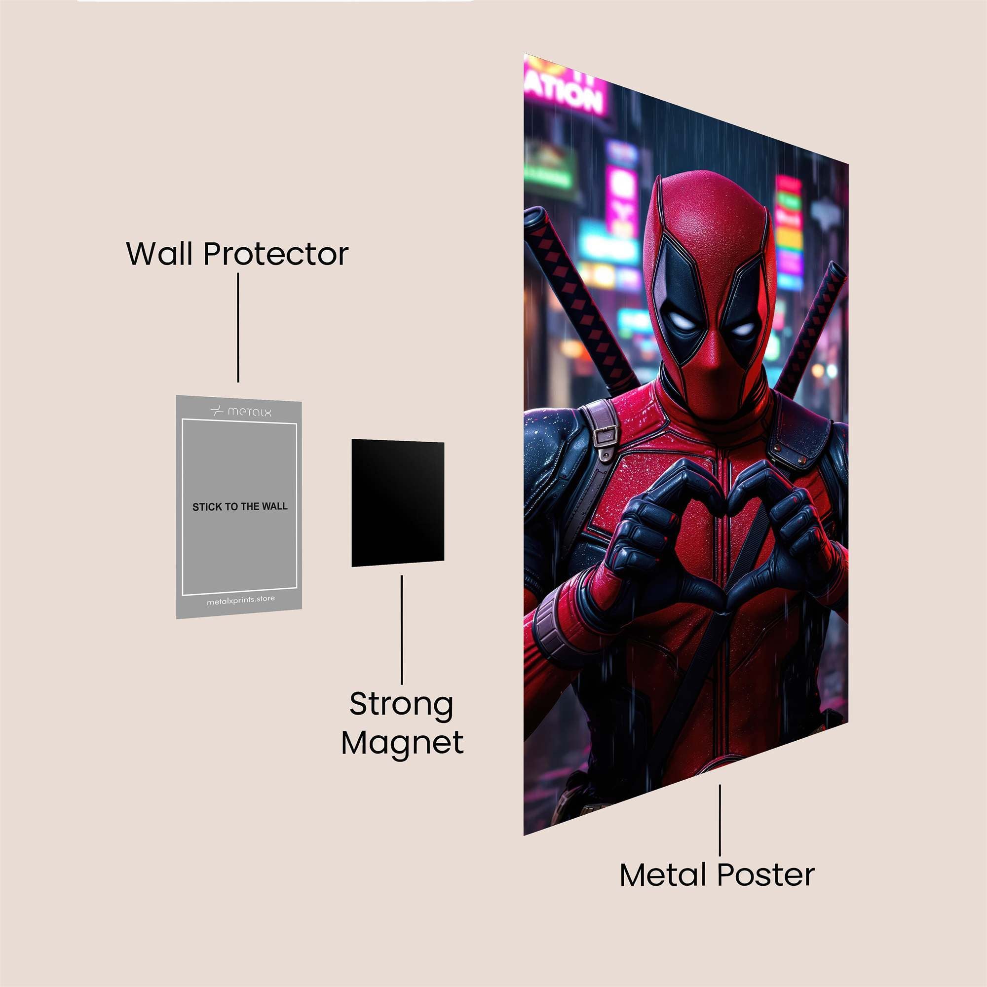 Deadpool Affectionate Safe Wall Magnetic / M