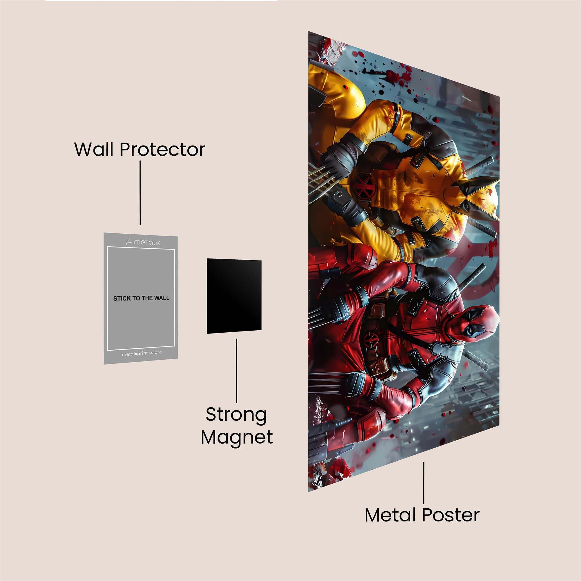 WolverineDeadpool Frenzy Safe Wall Magnetic / M