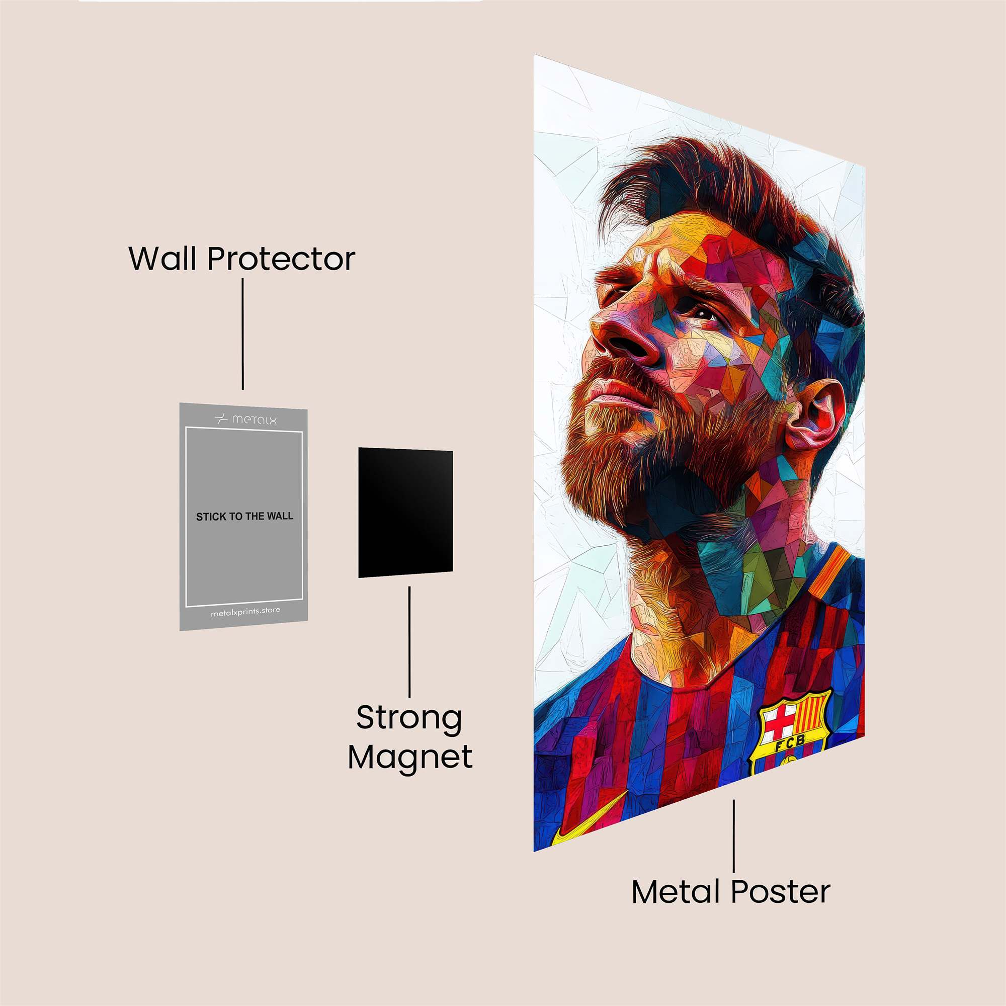 Messi Vibrant Safe Wall Magnetic / M