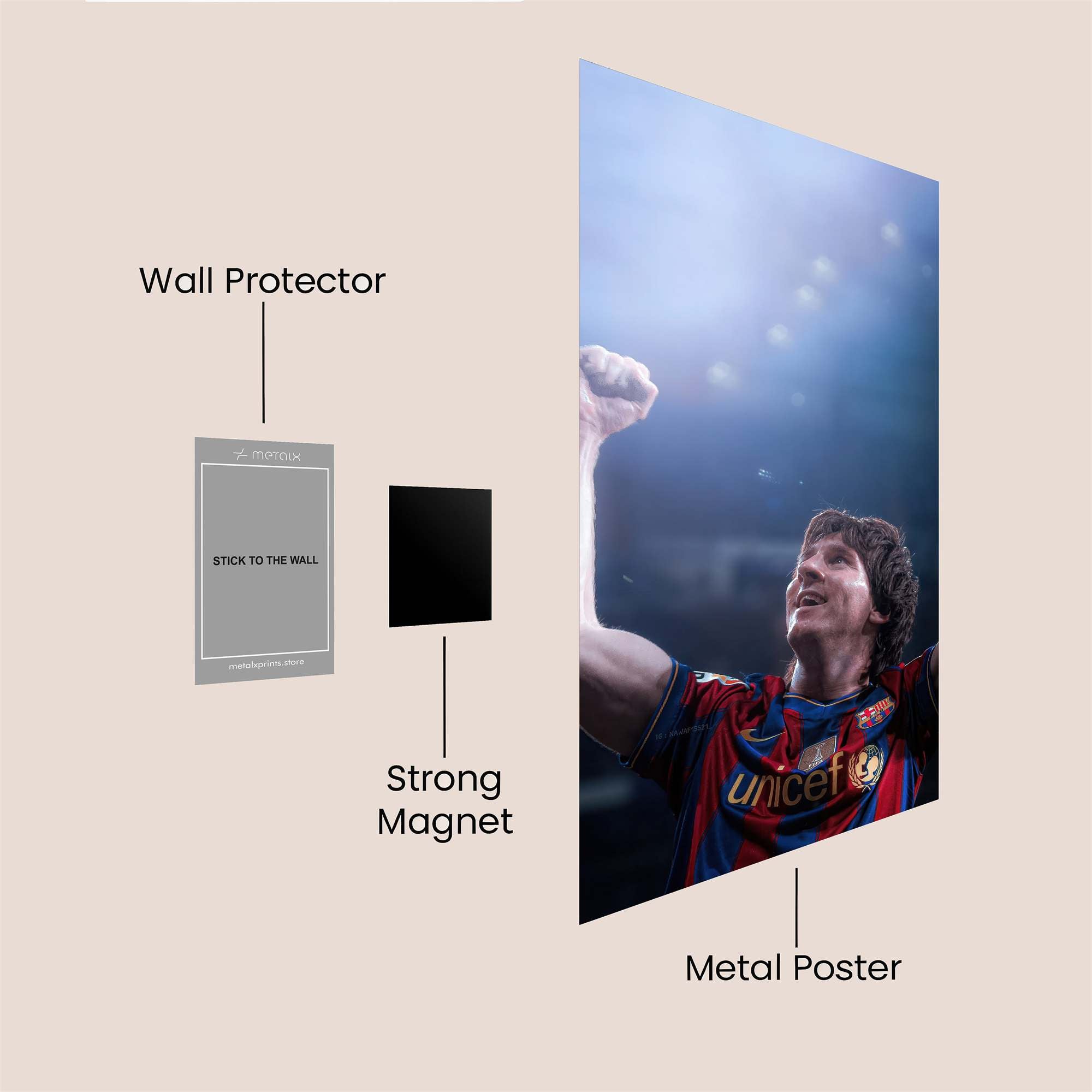 Messi Triumphant Safe Wall Magnetic / M