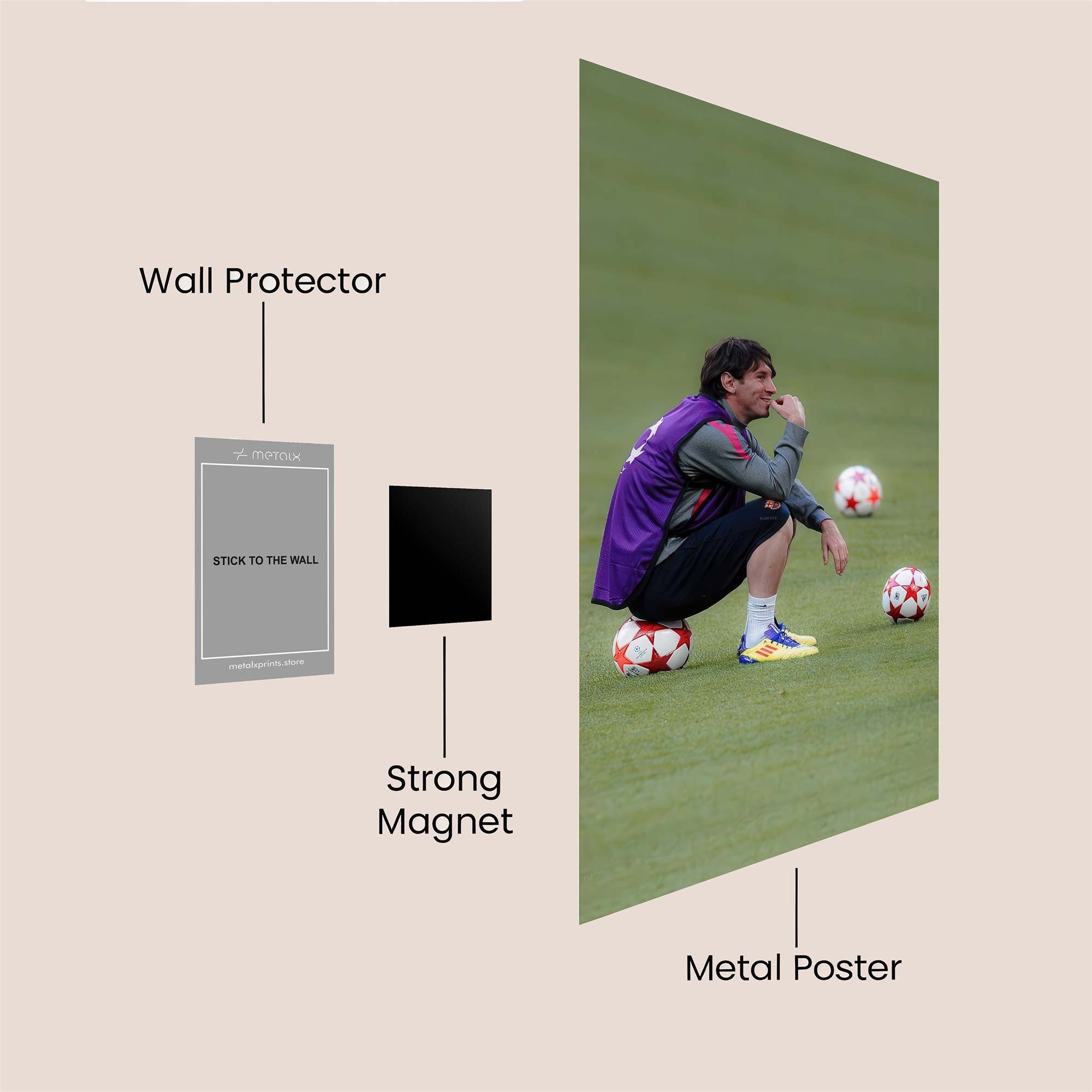 Messi Pensive Safe Wall Magnetic / M