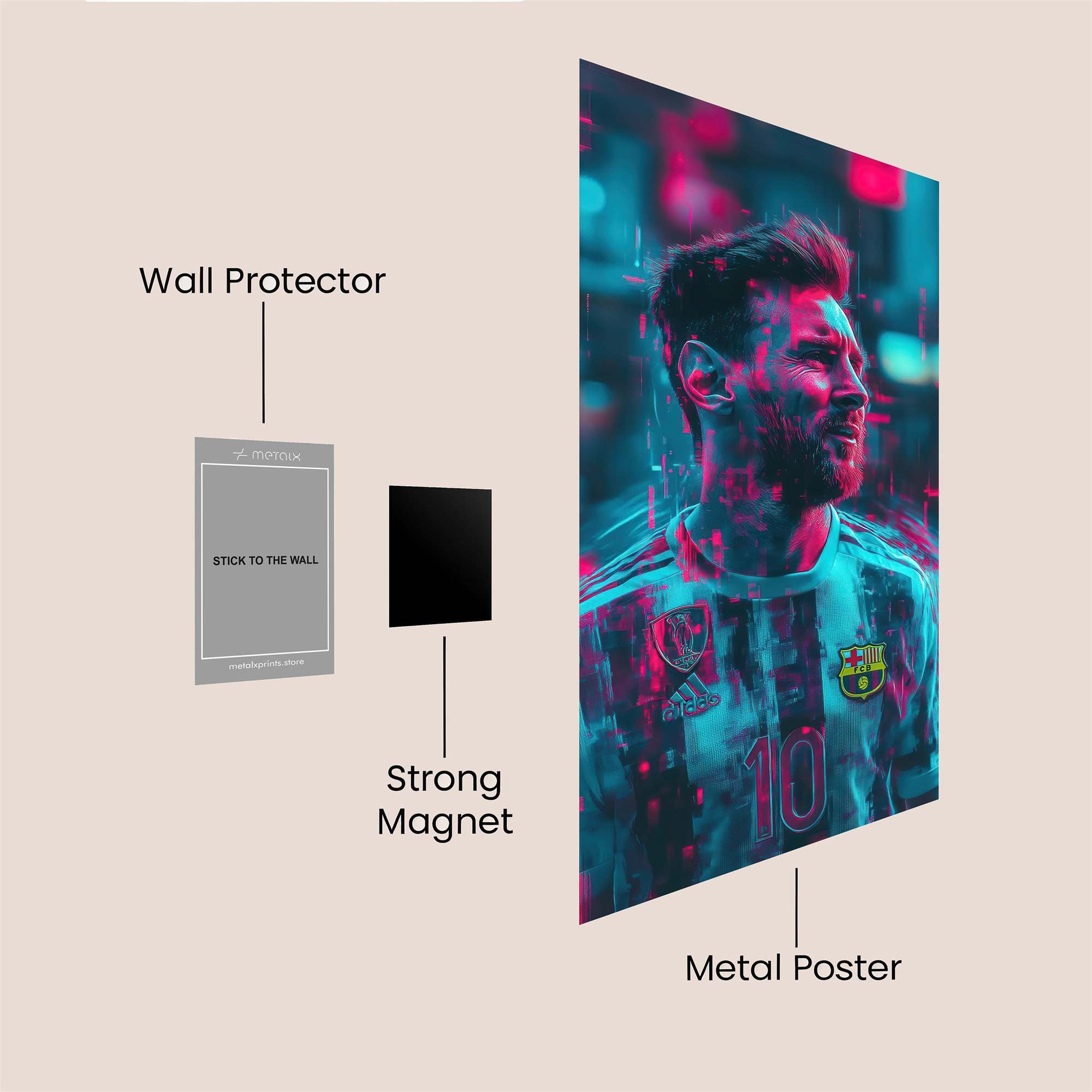 Messi Vibrant Safe Wall Magnetic / M