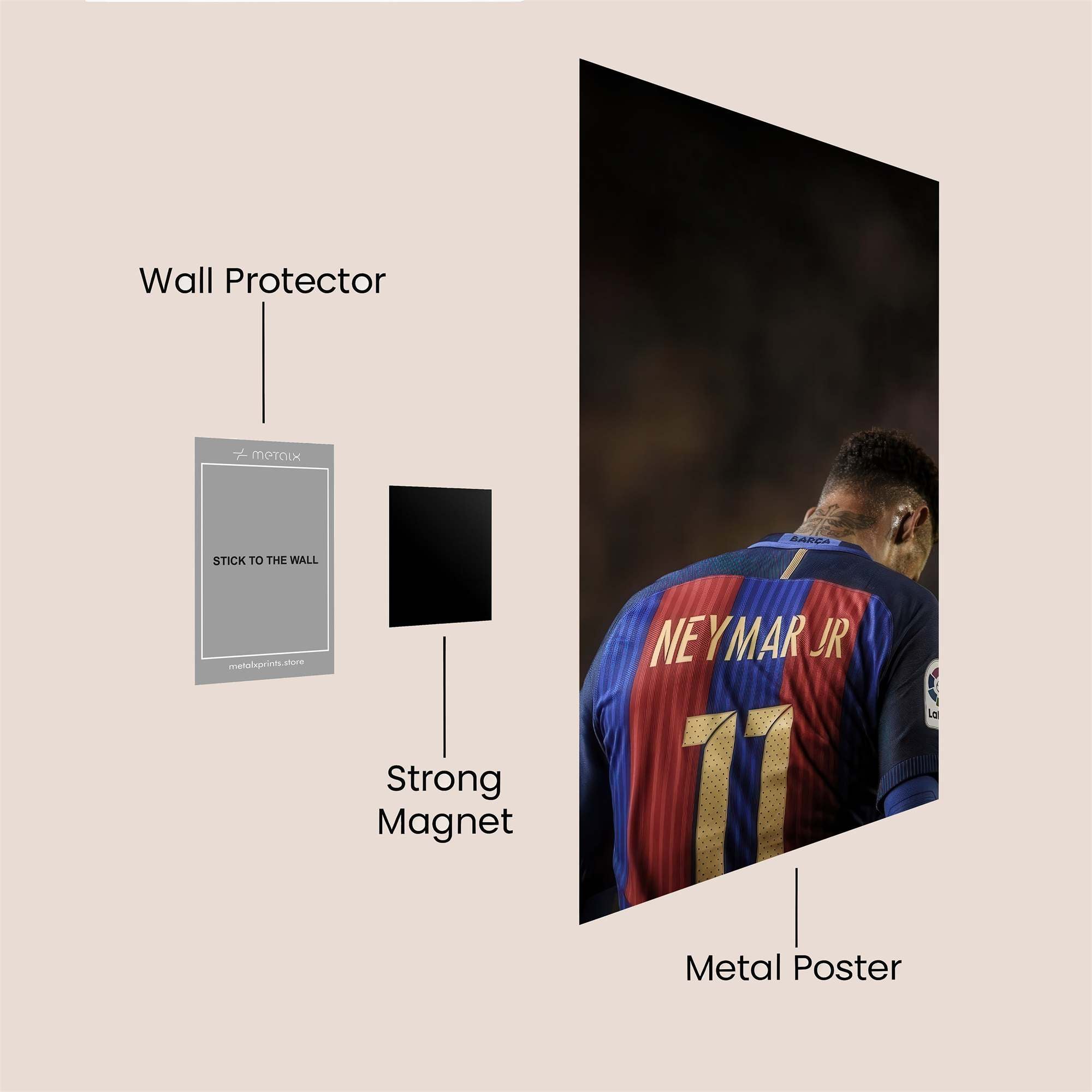 Neymar Reflective Safe Wall Magnetic / M
