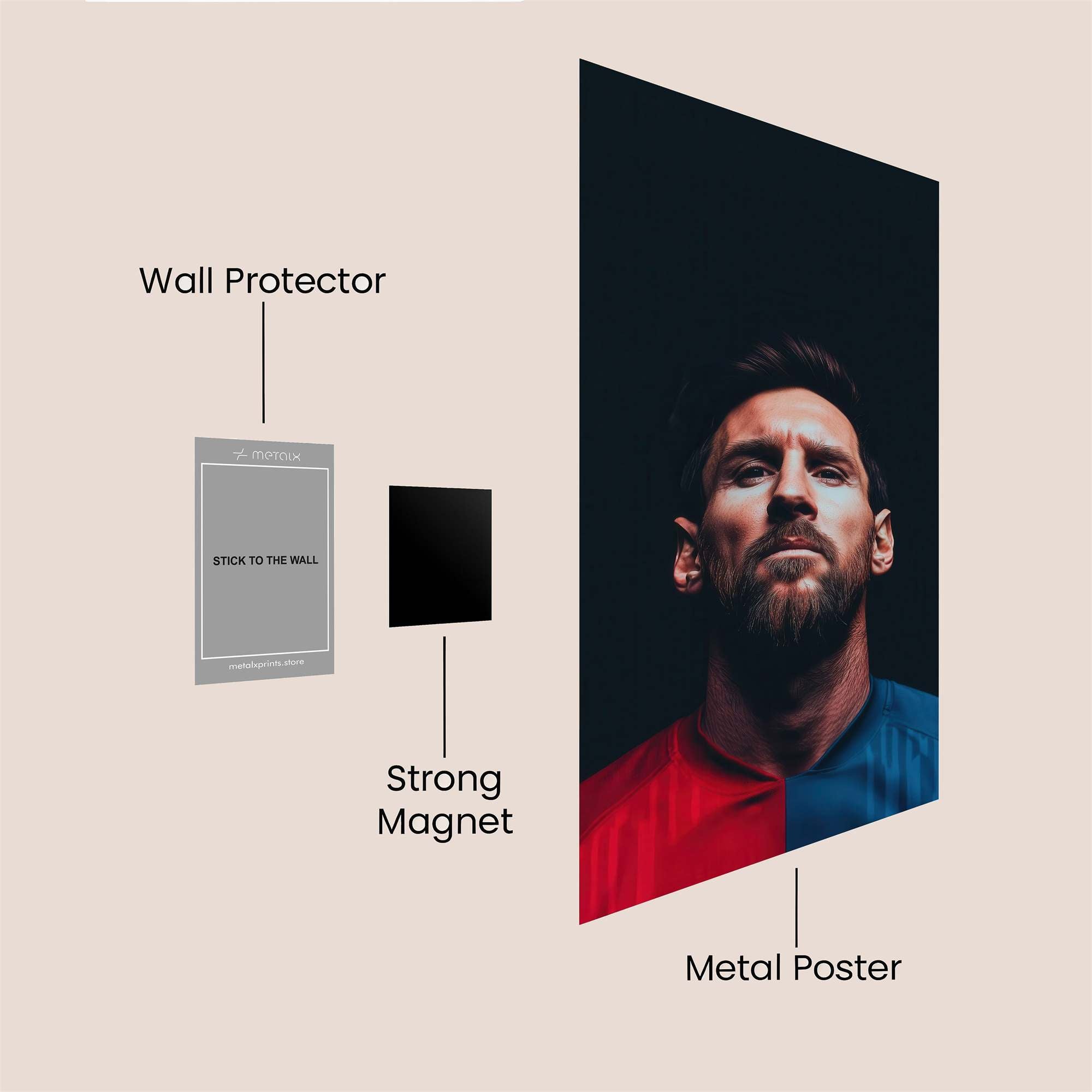 Messi Resolute Safe Wall Magnetic / M