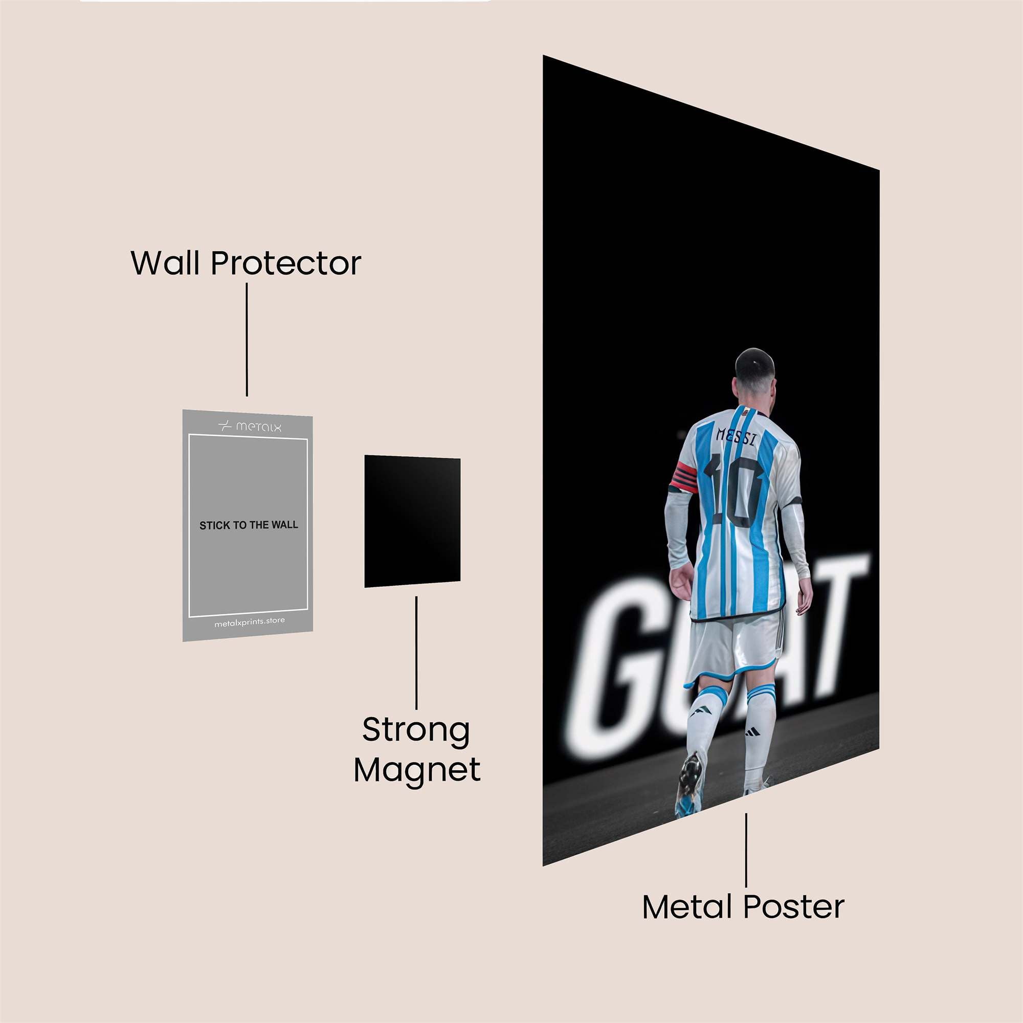 Messi Resolute Safe Wall Magnetic / M