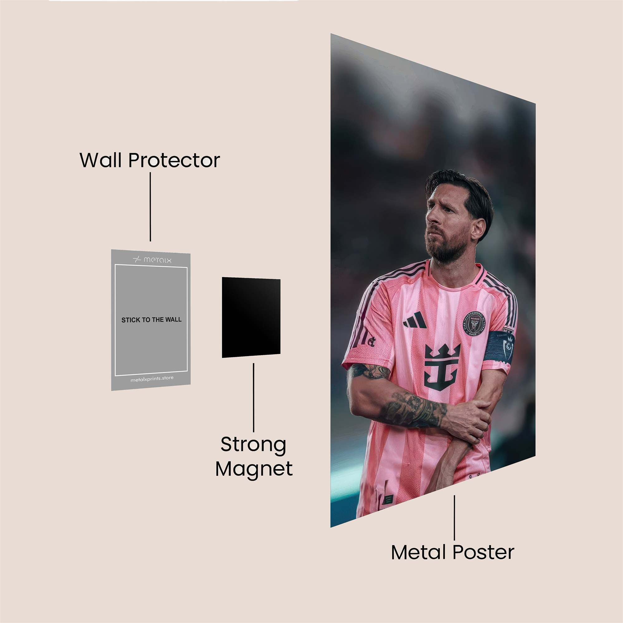 Messi Pensive Safe Wall Magnetic / M