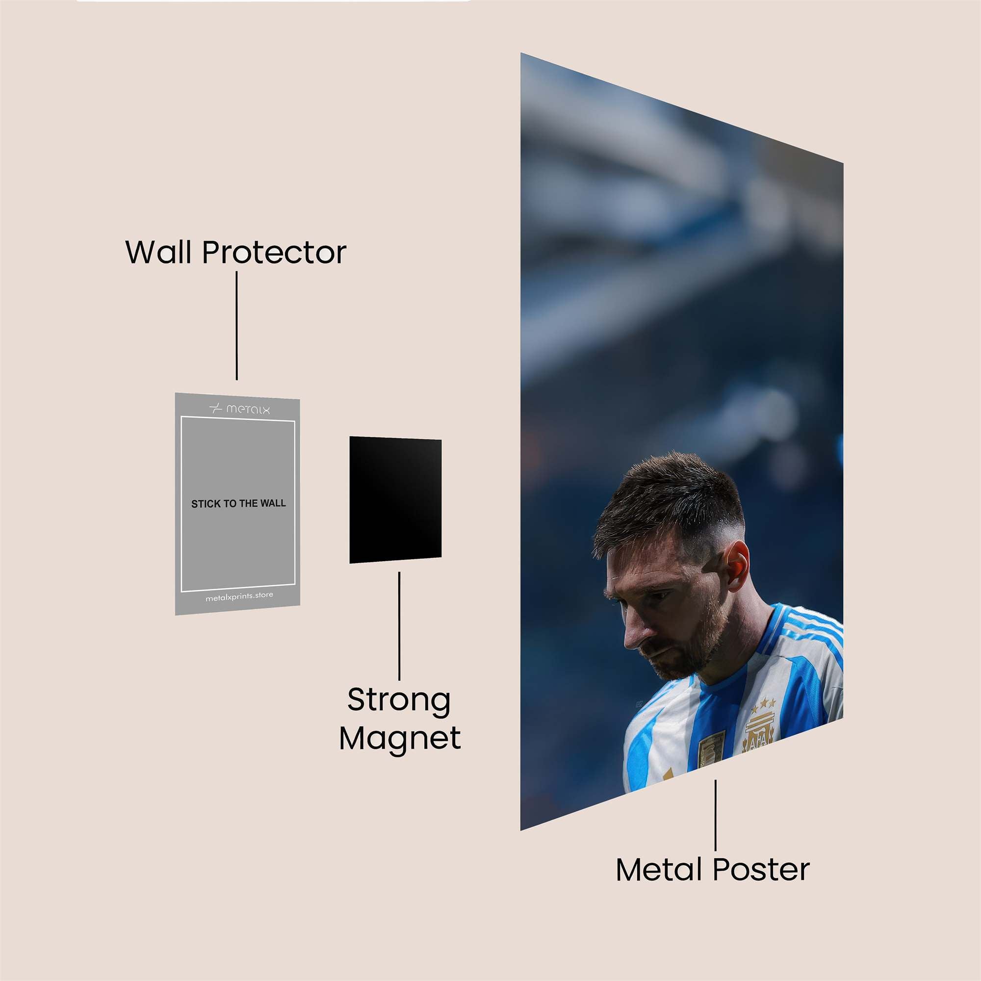 Messi Pensive Safe Wall Magnetic / M