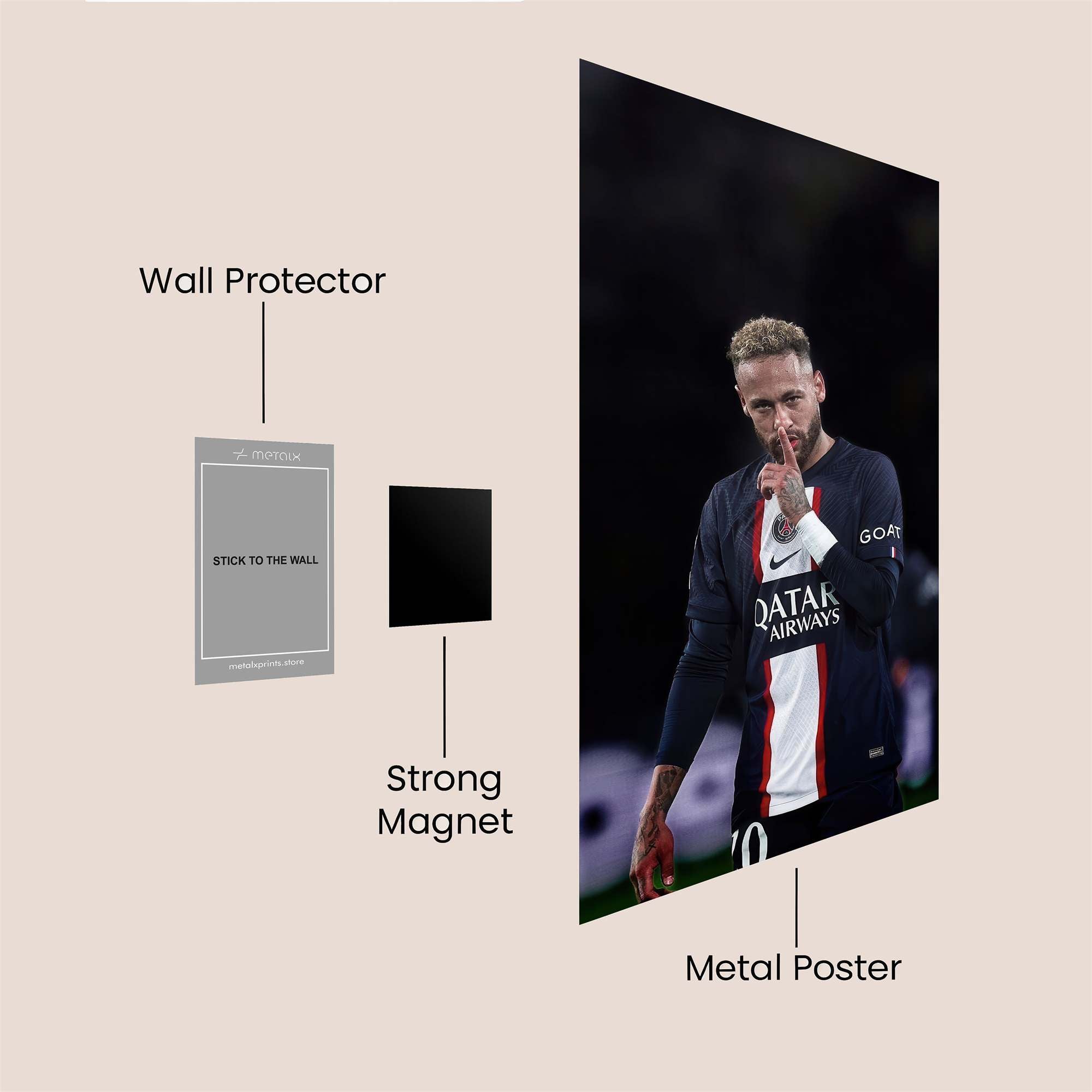 Neymar Silent Safe Wall Magnetic / M
