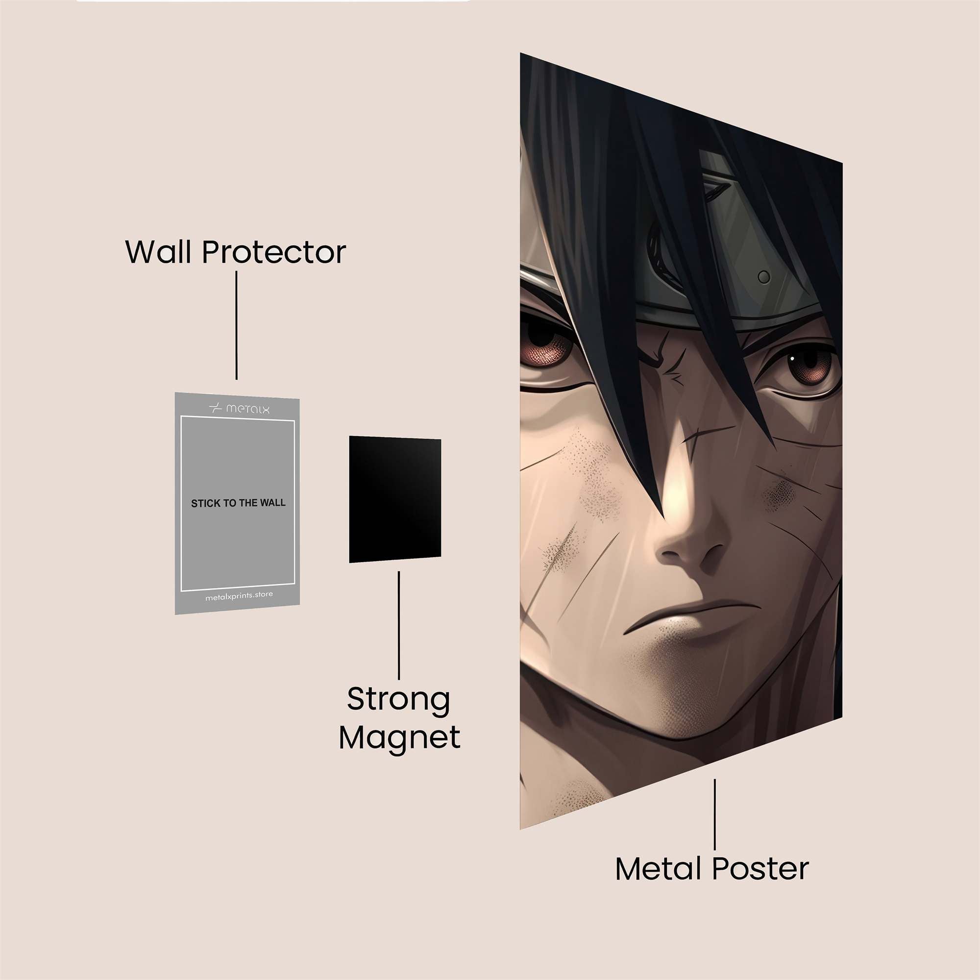 Naruto Determined Safe Wall Magnetic / M