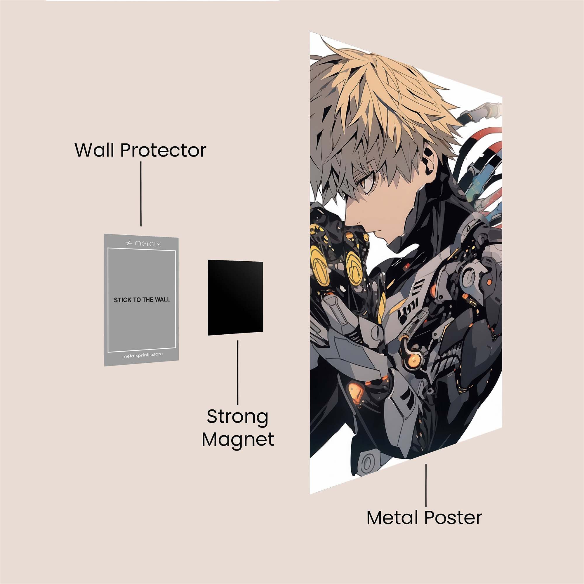 Genos Reflective Safe Wall Magnetic / M