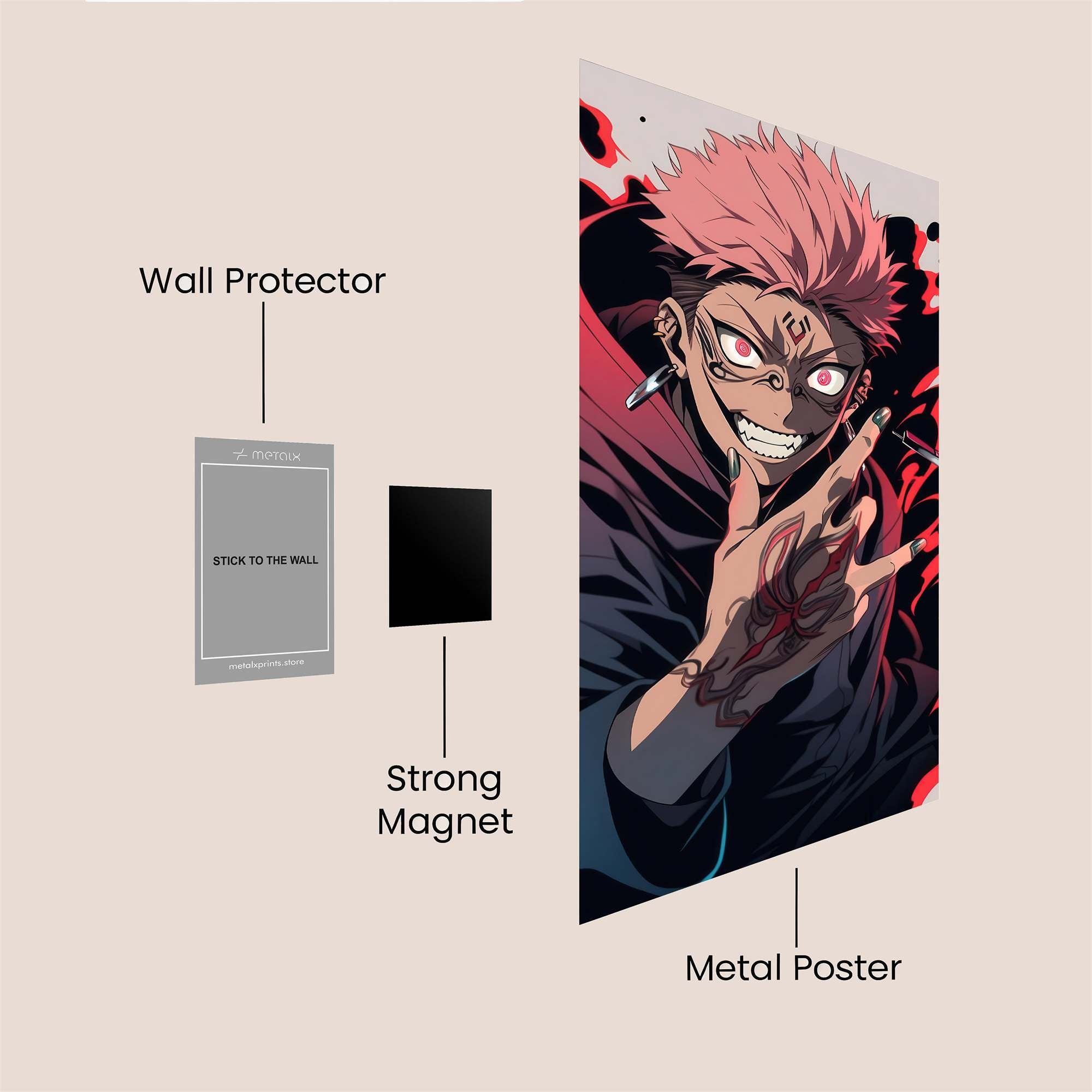 Sukuna Sinister Safe Wall Magnetic / M