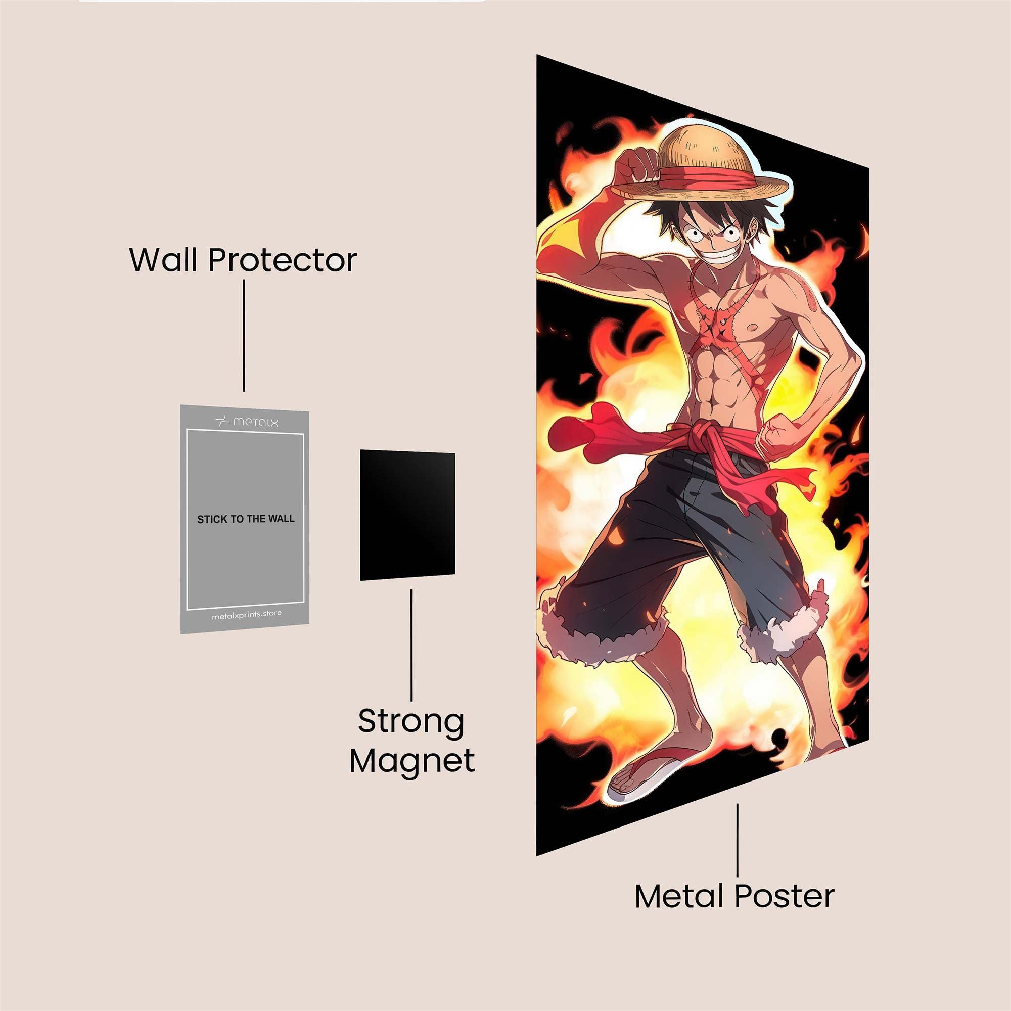 Luffy Blaze Safe Wall Magnetic / M