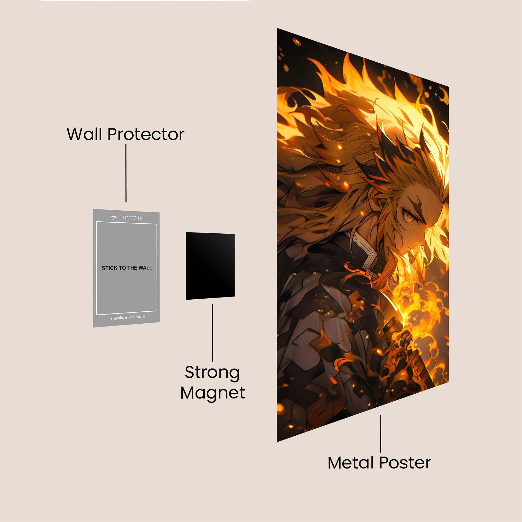 Flame Warrior Safe Wall Magnetic / M