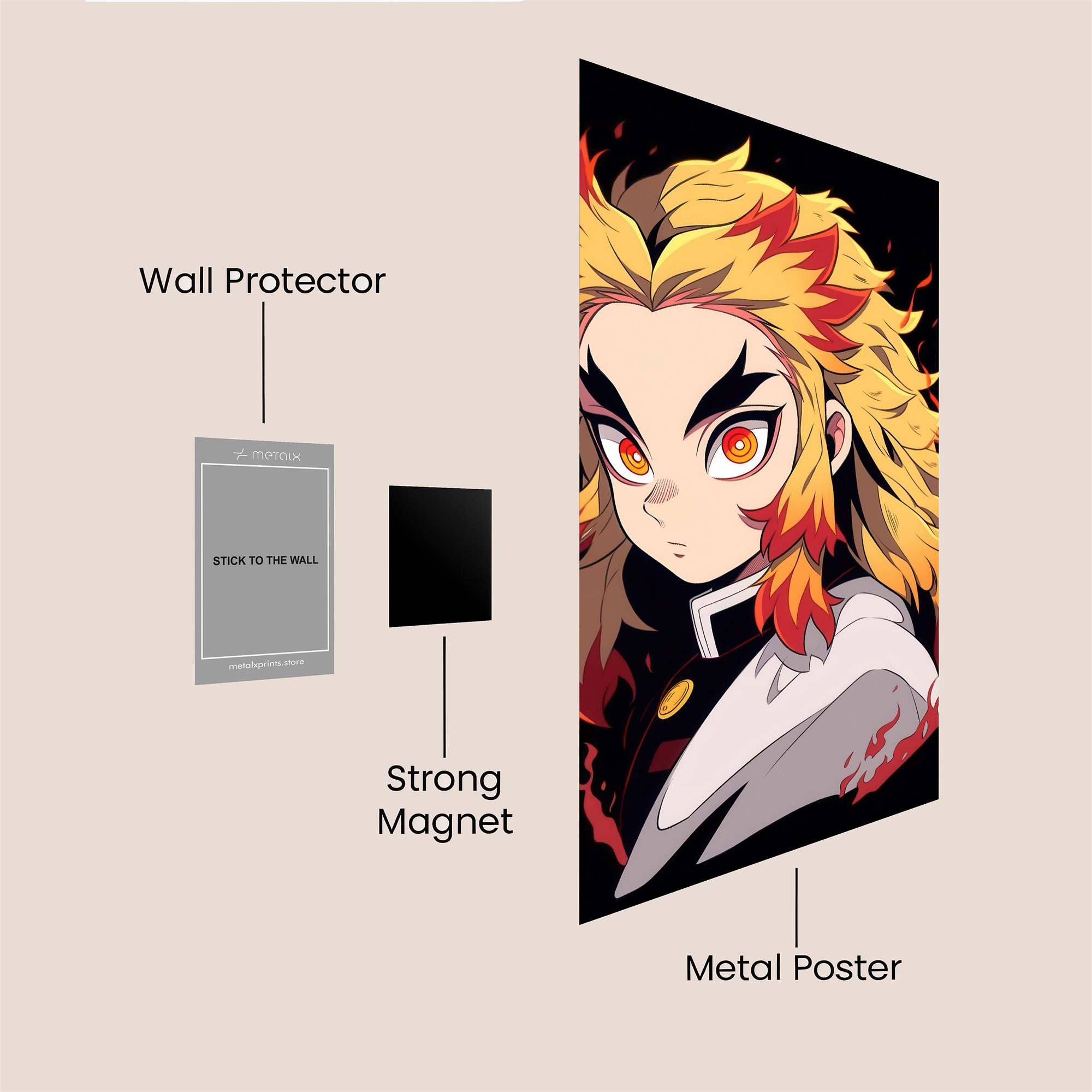 Kyojuro Fiery Safe Wall Magnetic / M