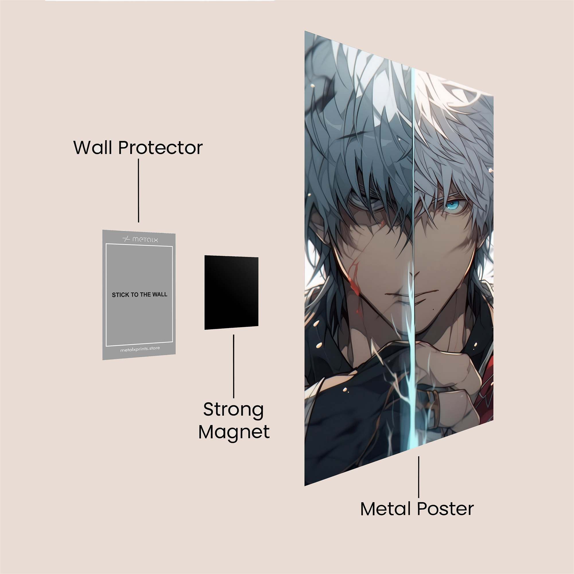 Silver Fury Safe Wall Magnetic / M