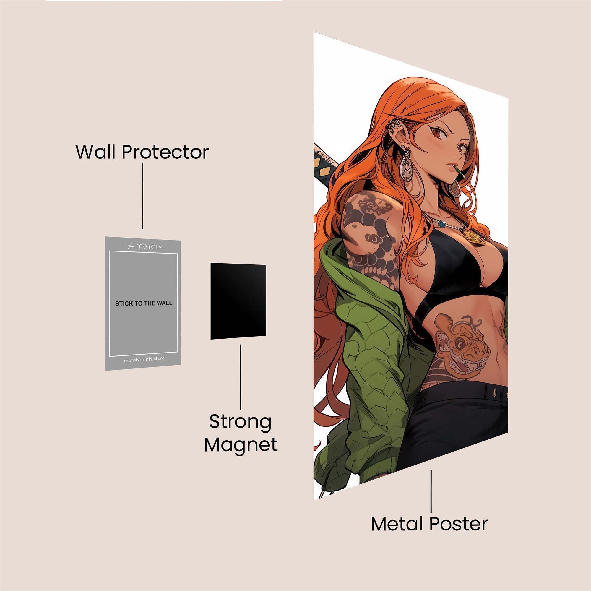 Samurai Seductress Safe Wall Magnetic / M