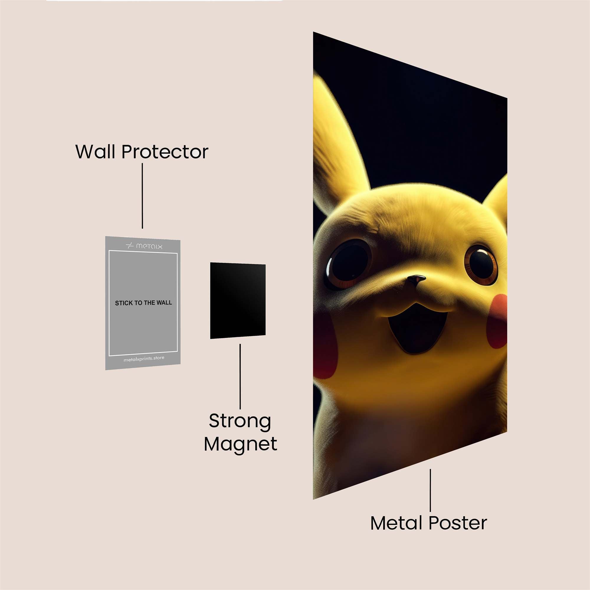 Pikachu Joyful Safe Wall Magnetic / M