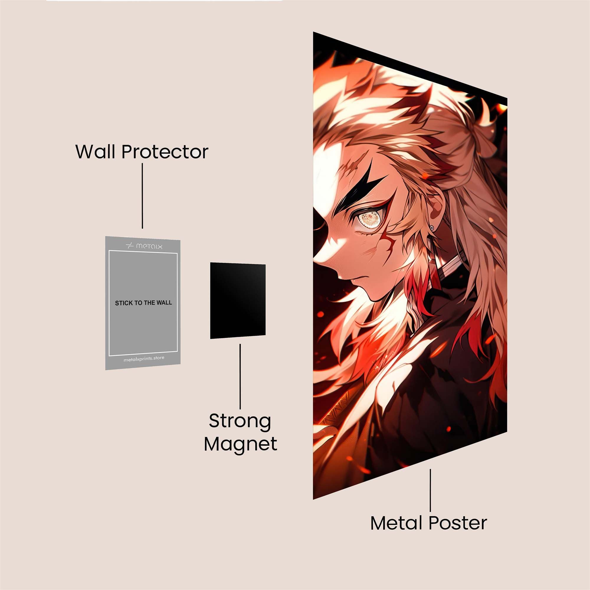 Kyojuro Fiery Safe Wall Magnetic / M