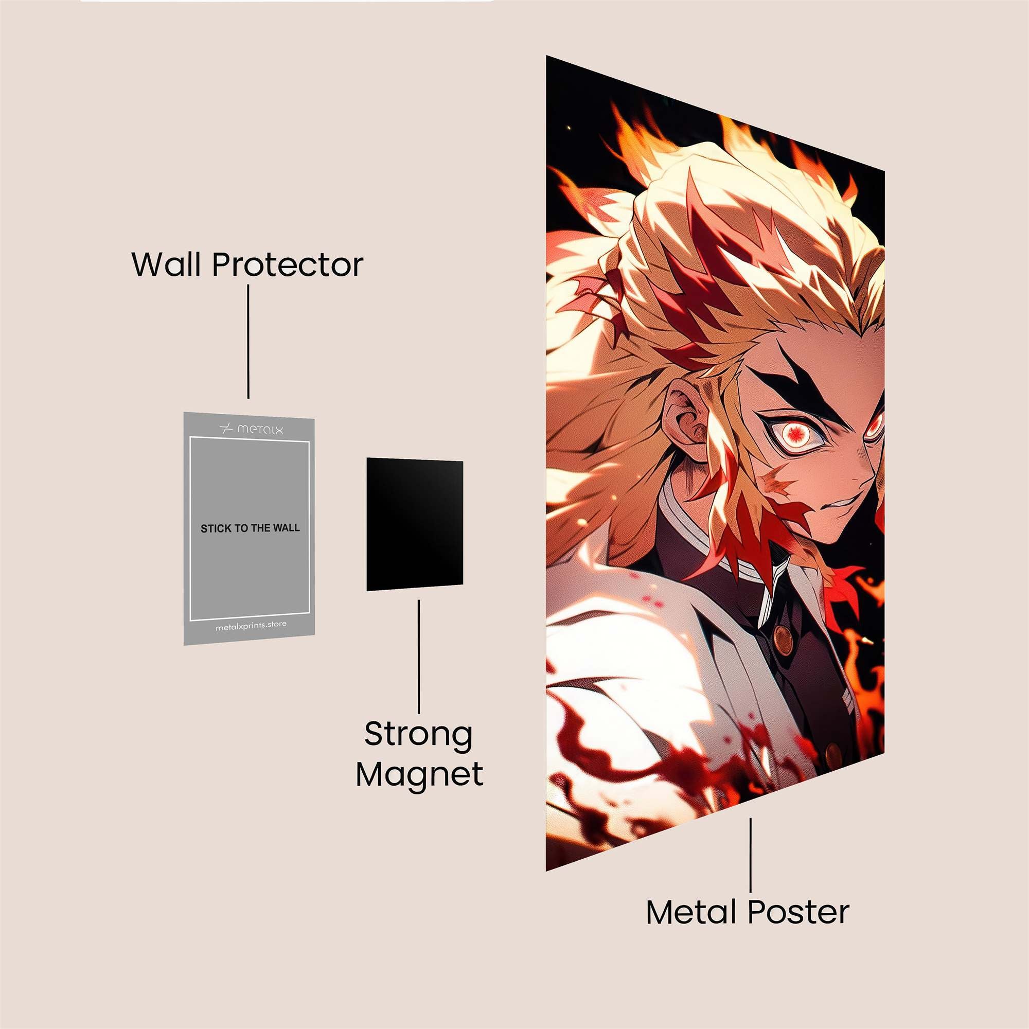 Rengoku Fiery Safe Wall Magnetic / M