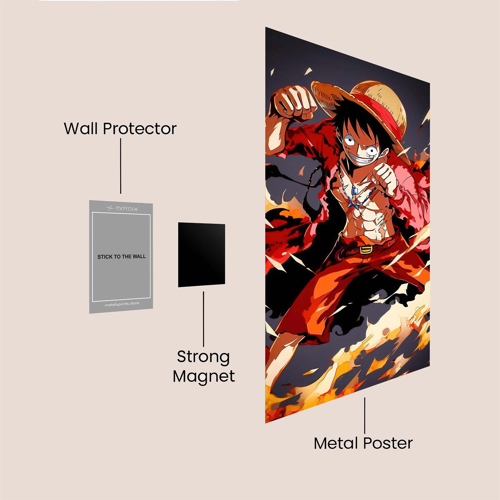 Luffy Blaze Safe Wall Magnetic / M