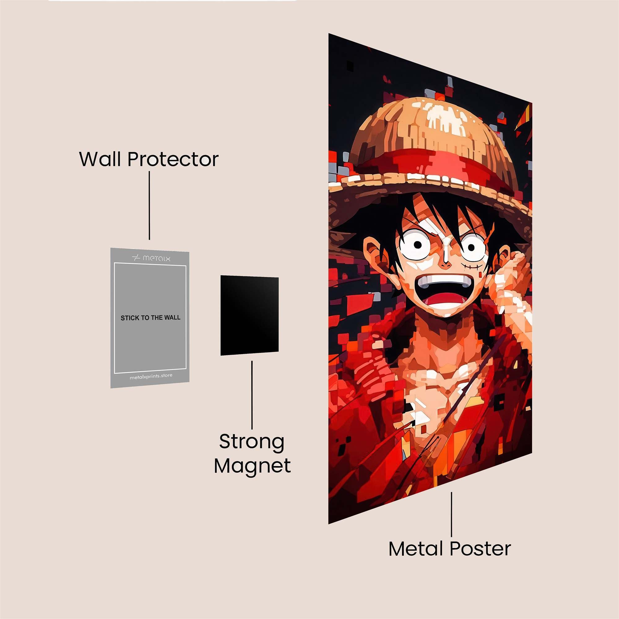 Luffy Fiery Safe Wall Magnetic / M