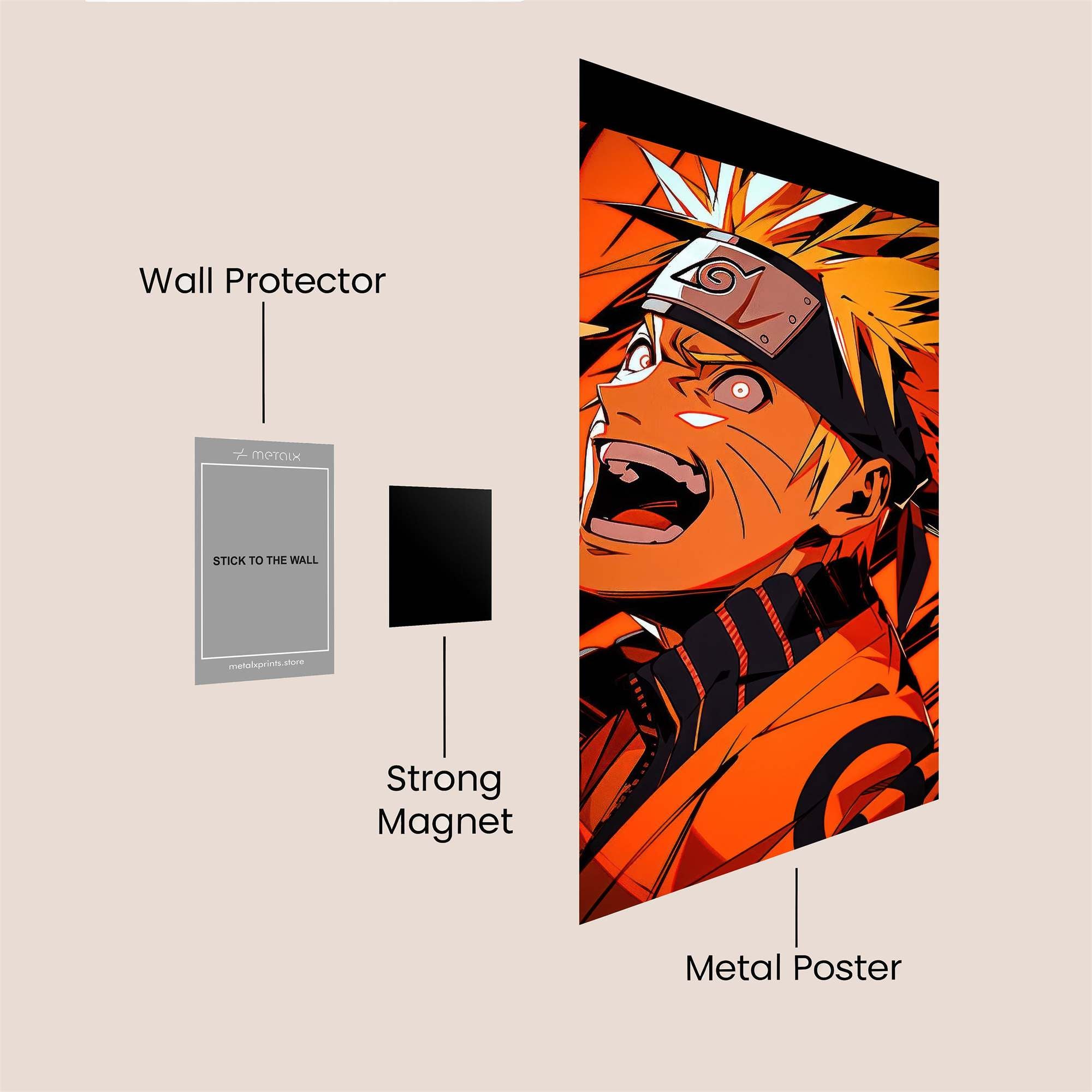 Naruto Fiery Safe Wall Magnetic / M