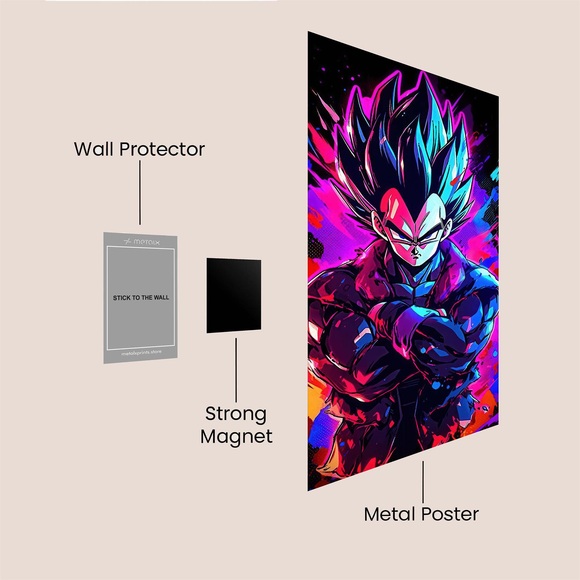 Vegeta Vibrant Safe Wall Magnetic / M