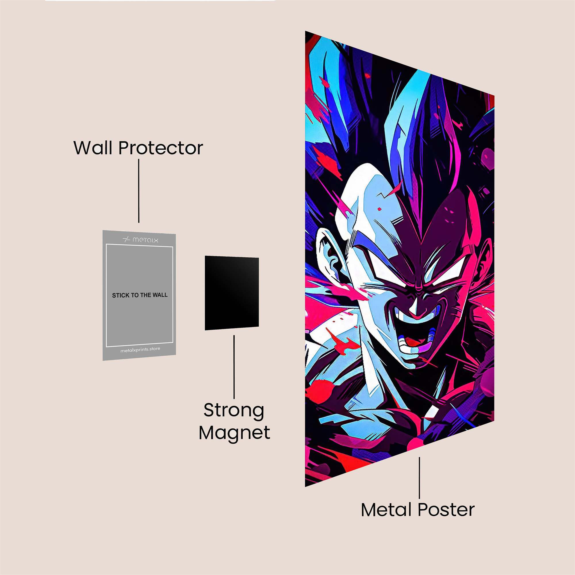 Vegeta Ferocious Safe Wall Magnetic / M