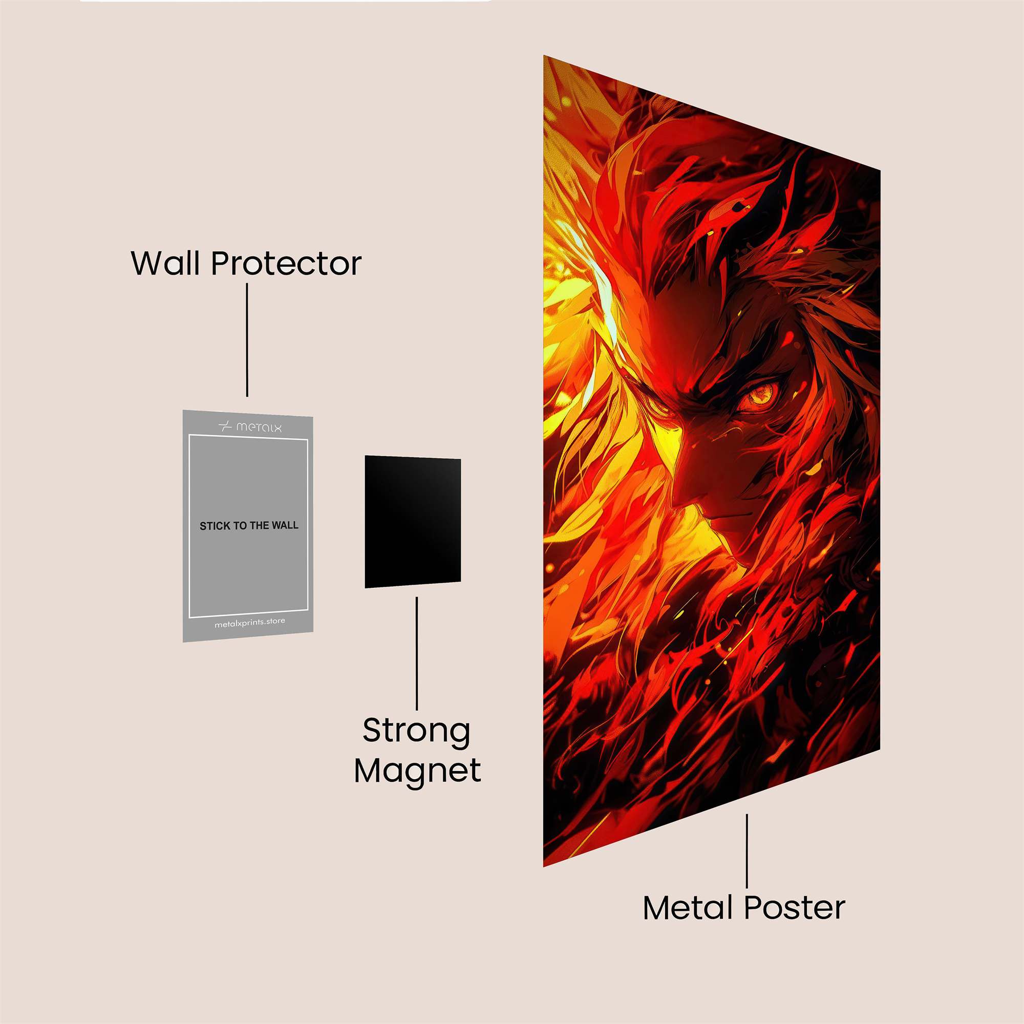 Flame Fury Safe Wall Magnetic / M