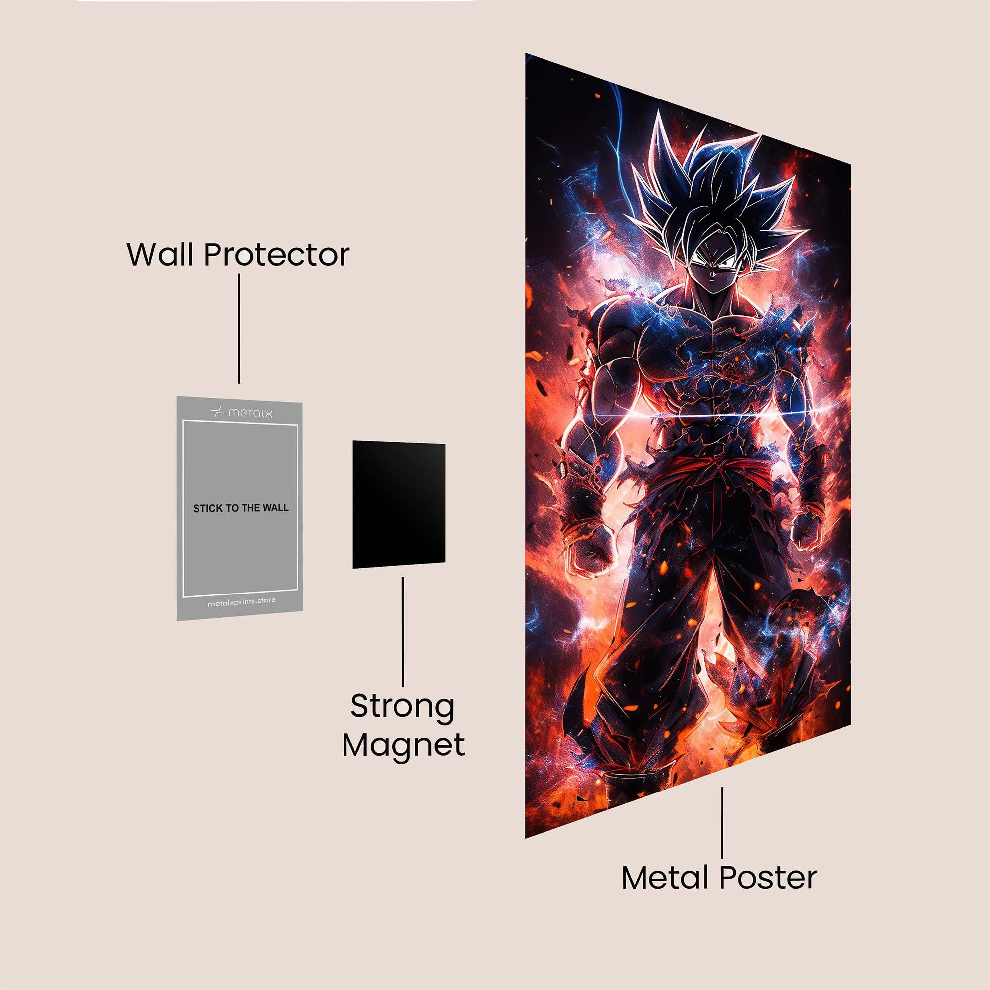 Goku Fiery Safe Wall Magnetic / M