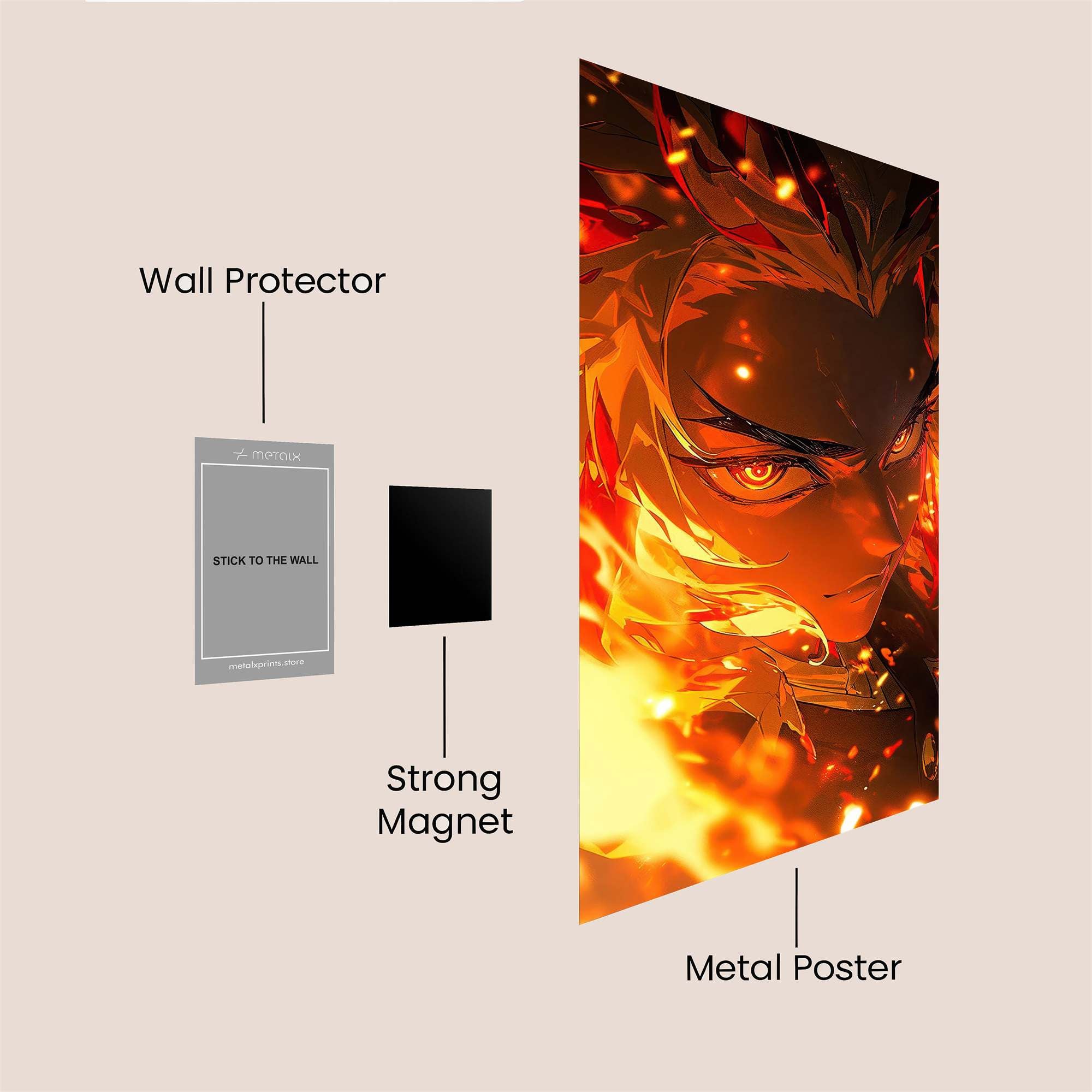 Rengoku Blaze Safe Wall Magnetic / M