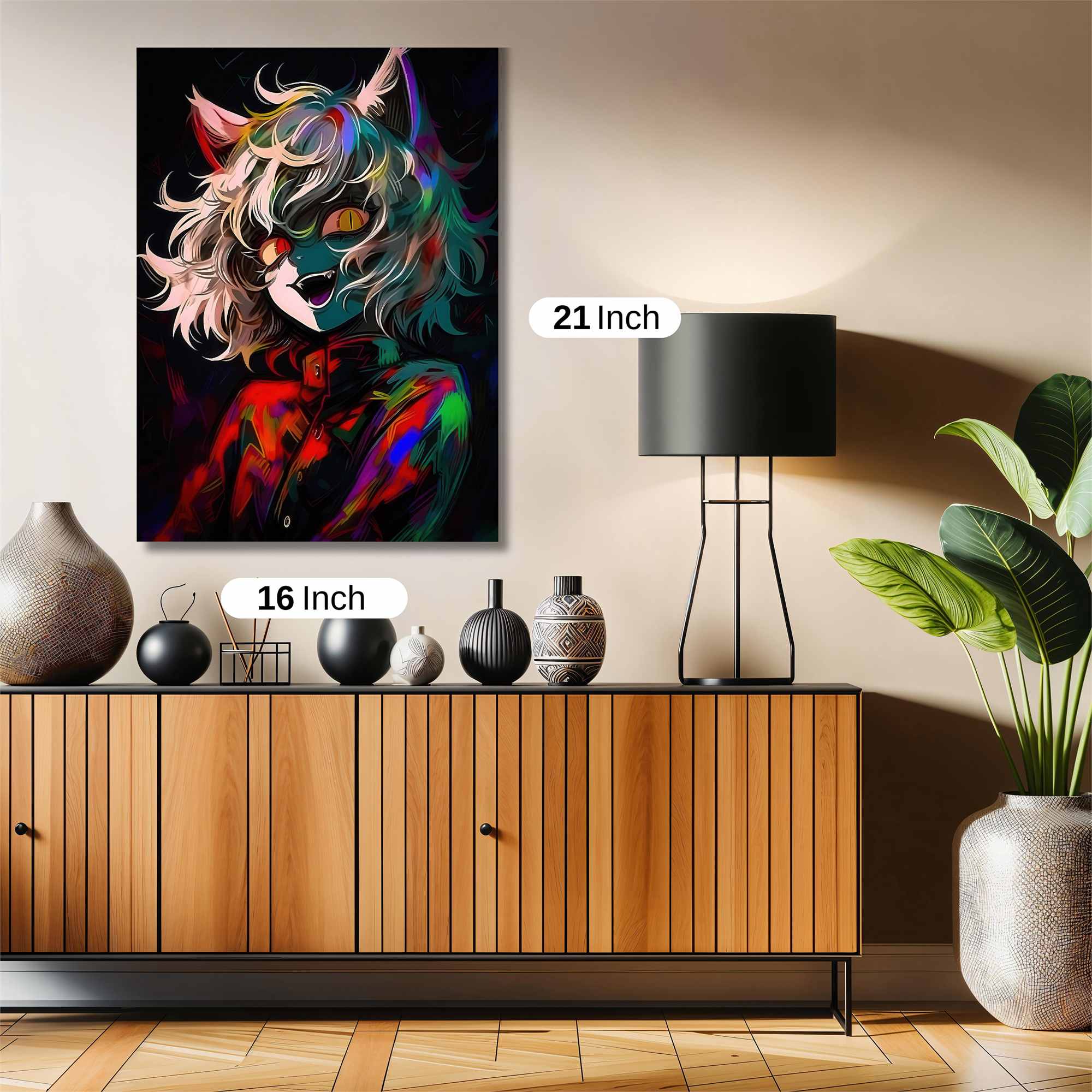 Glowering Cat Safe Wall Magnetic / M