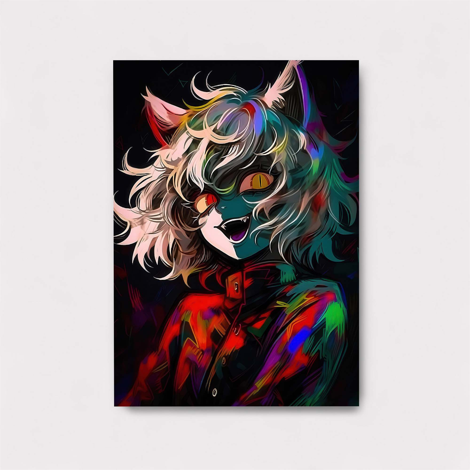 Glowering Cat Safe Wall Magnetic / M