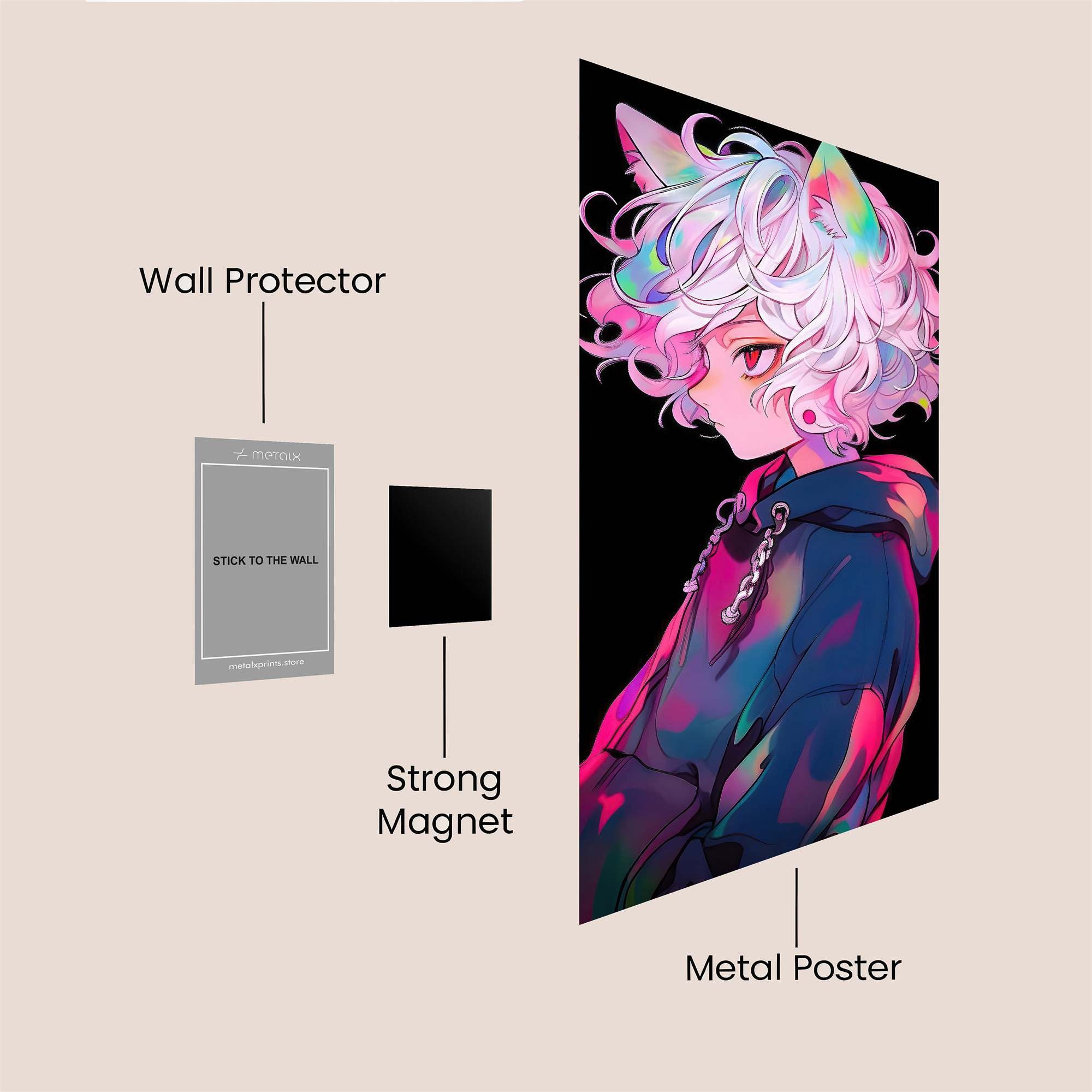 Neon Whimsy Safe Wall Magnetic / M