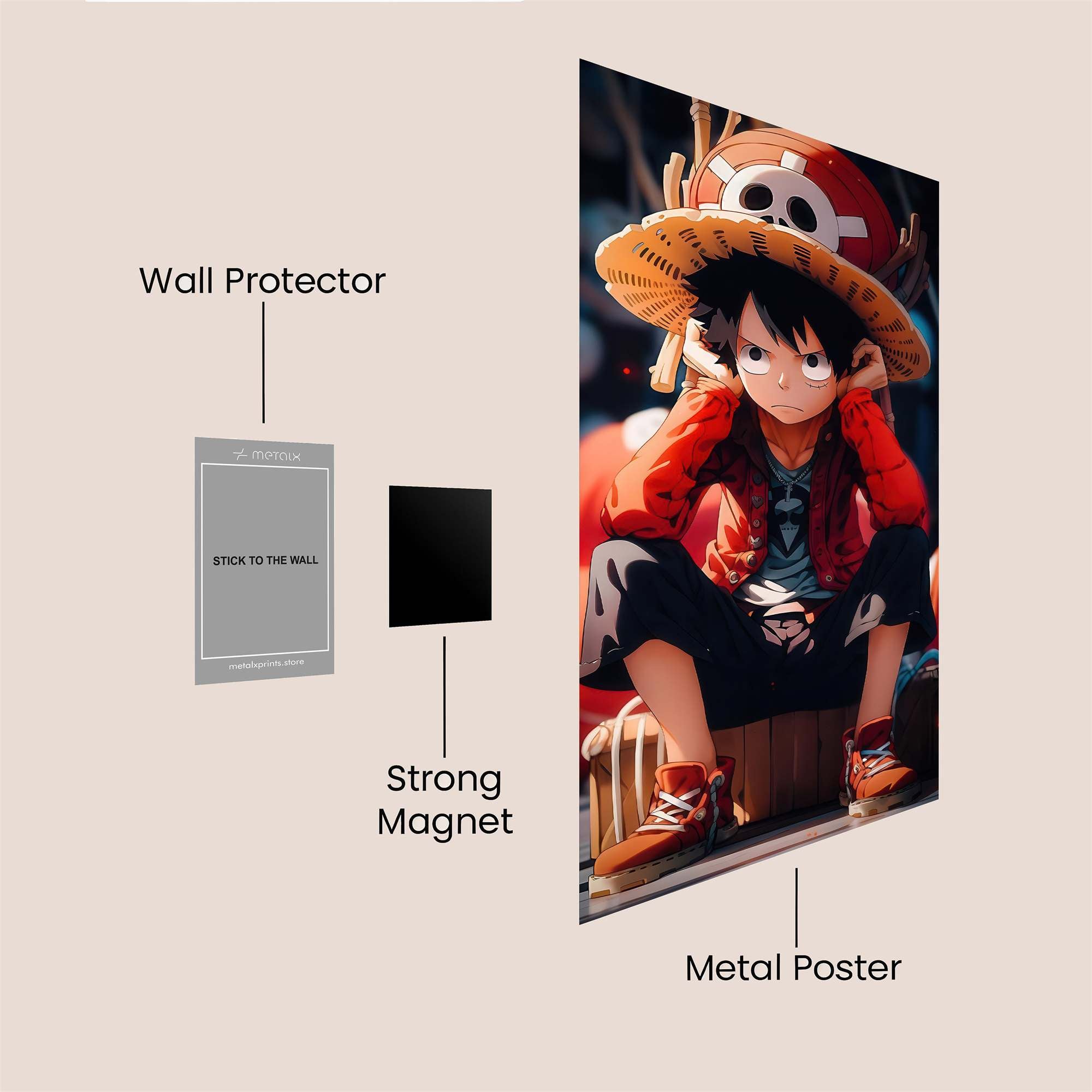 Luffy Pensive Safe Wall Magnetic / M