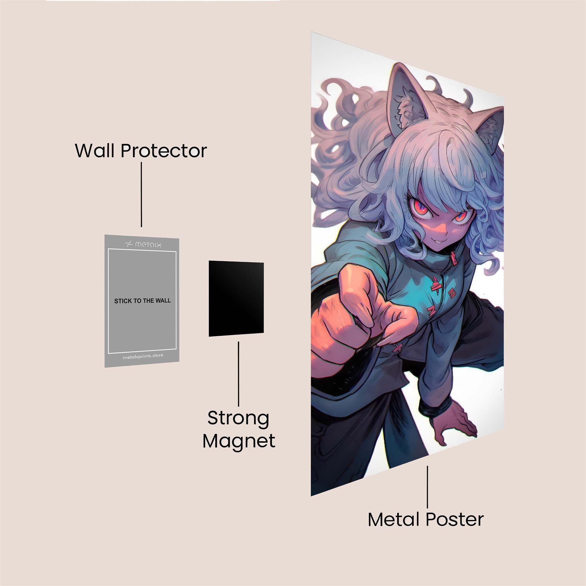 Kitty Menace Safe Wall Magnetic / M