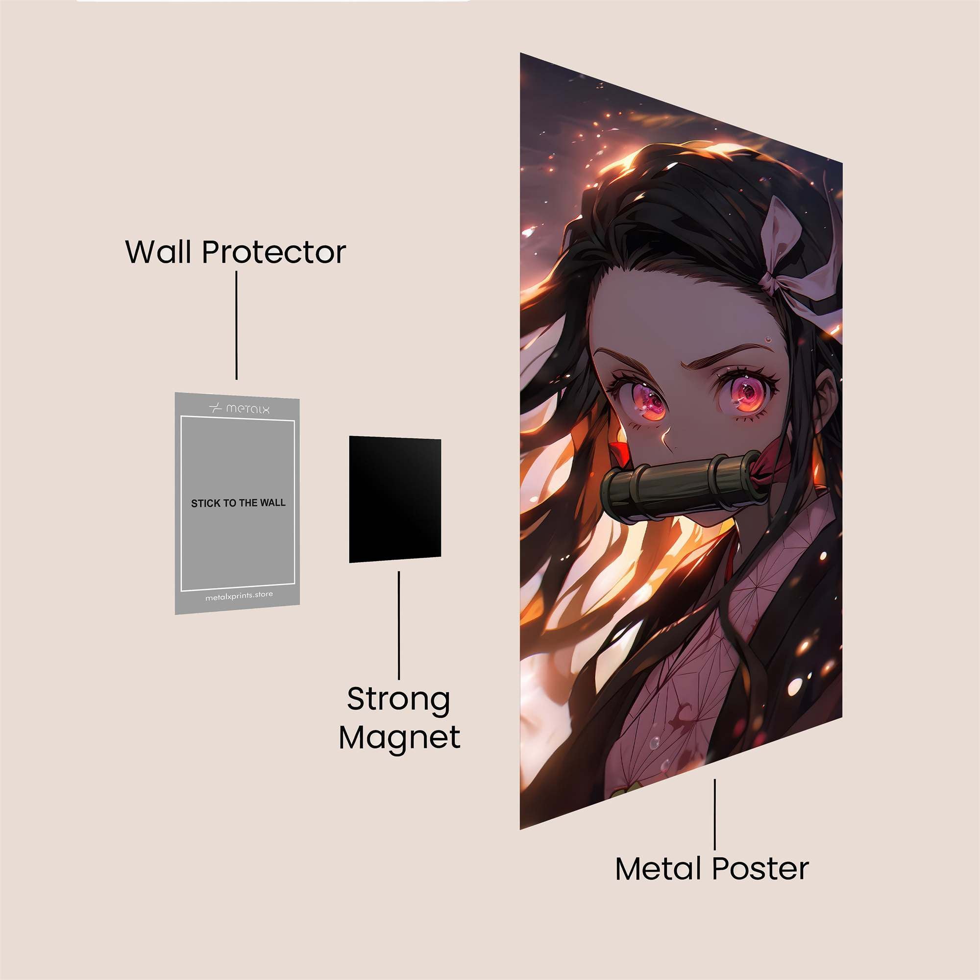 Nezuko Fiery Safe Wall Magnetic / M