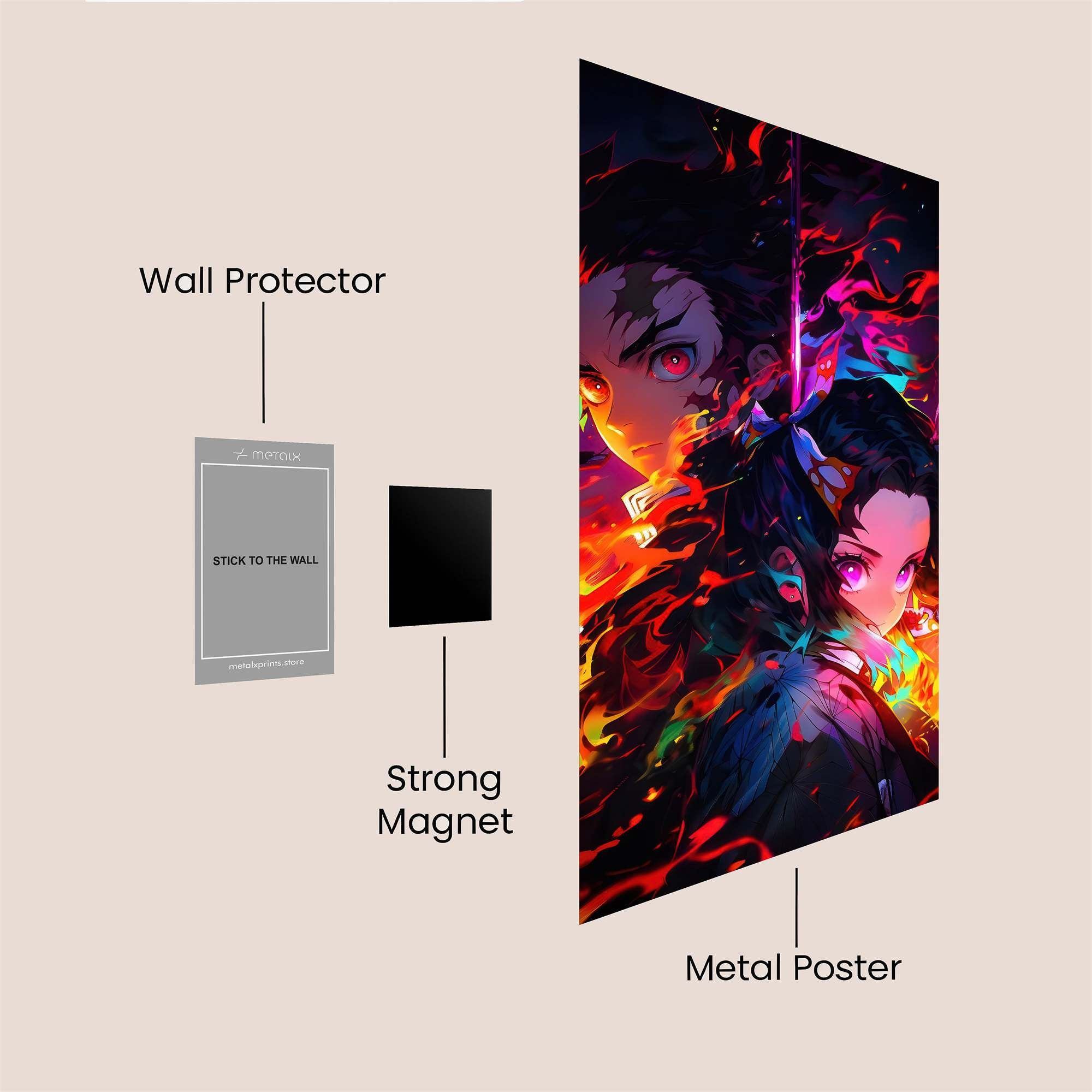 Demon Flames Safe Wall Magnetic / M