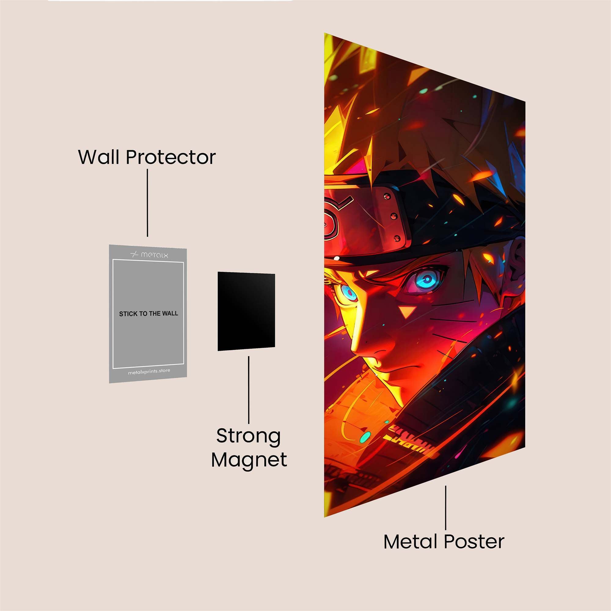 Naruto Fiery Safe Wall Magnetic / M