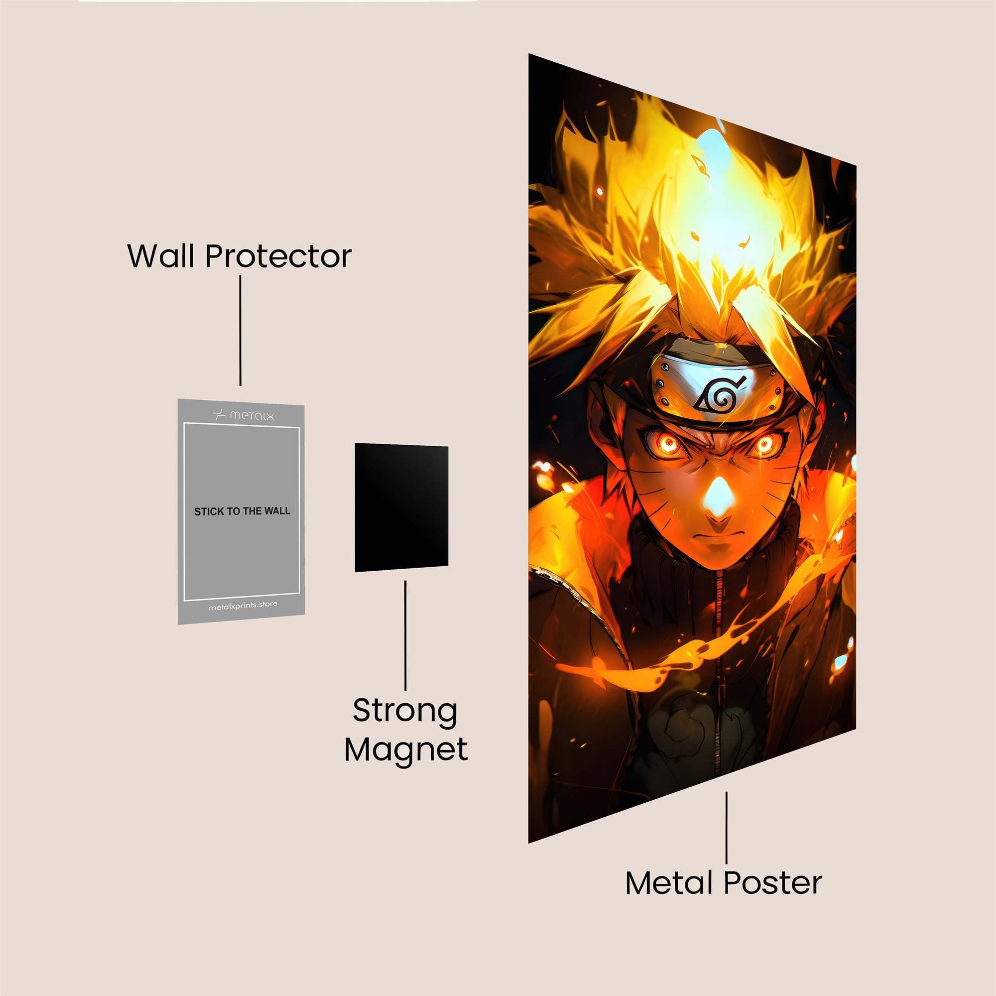 Naruto Fiery Safe Wall Magnetic / M