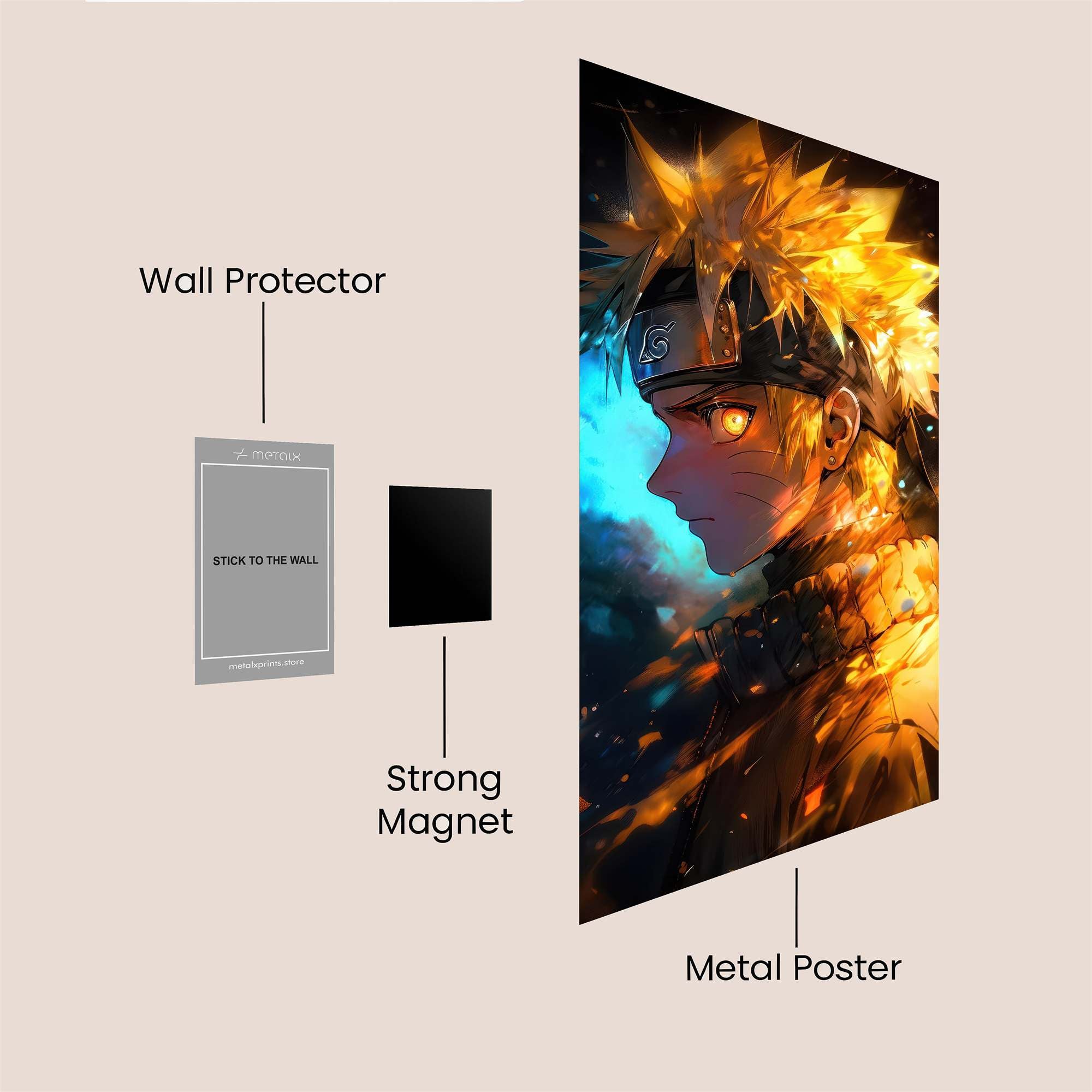 Naruto Fiery Safe Wall Magnetic / M