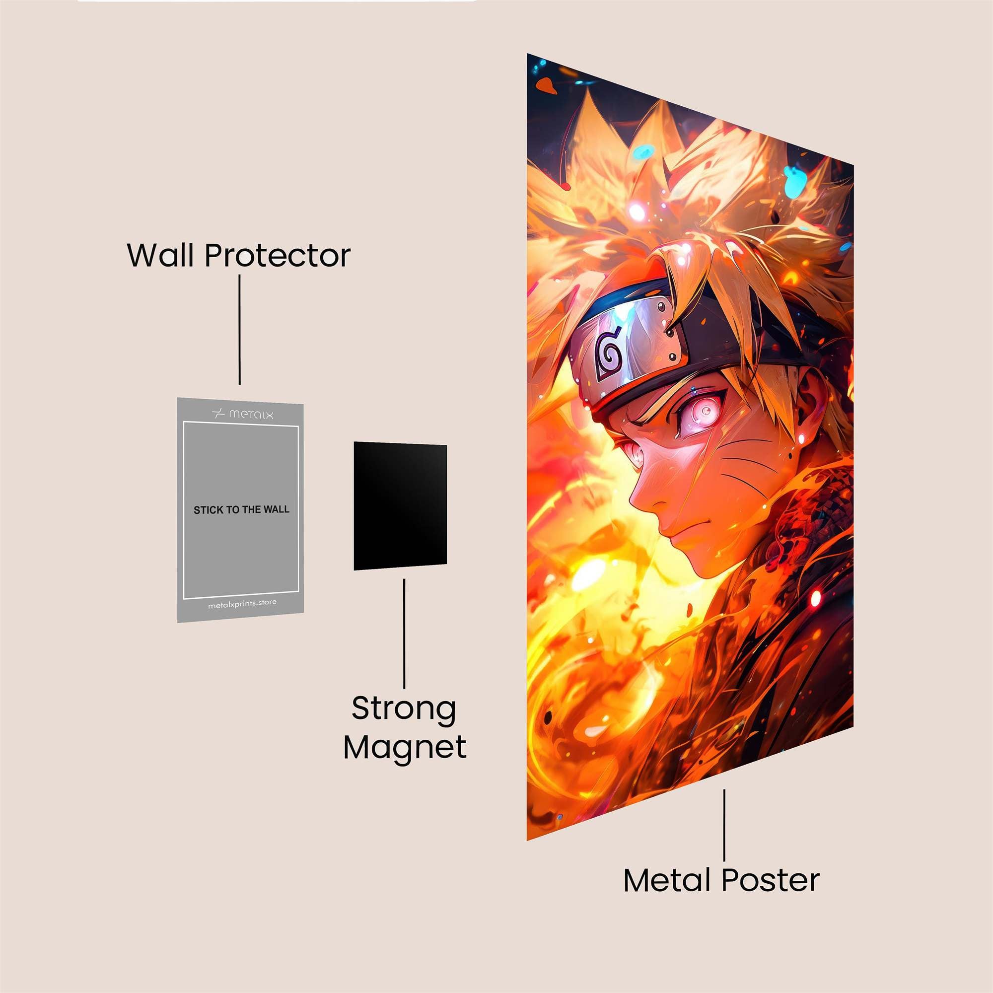 Naruto Fiery Safe Wall Magnetic / M