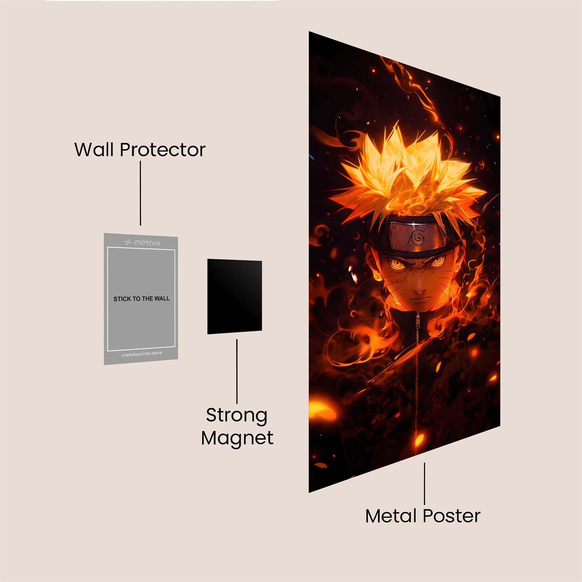 Naruto Fiery Safe Wall Magnetic / M