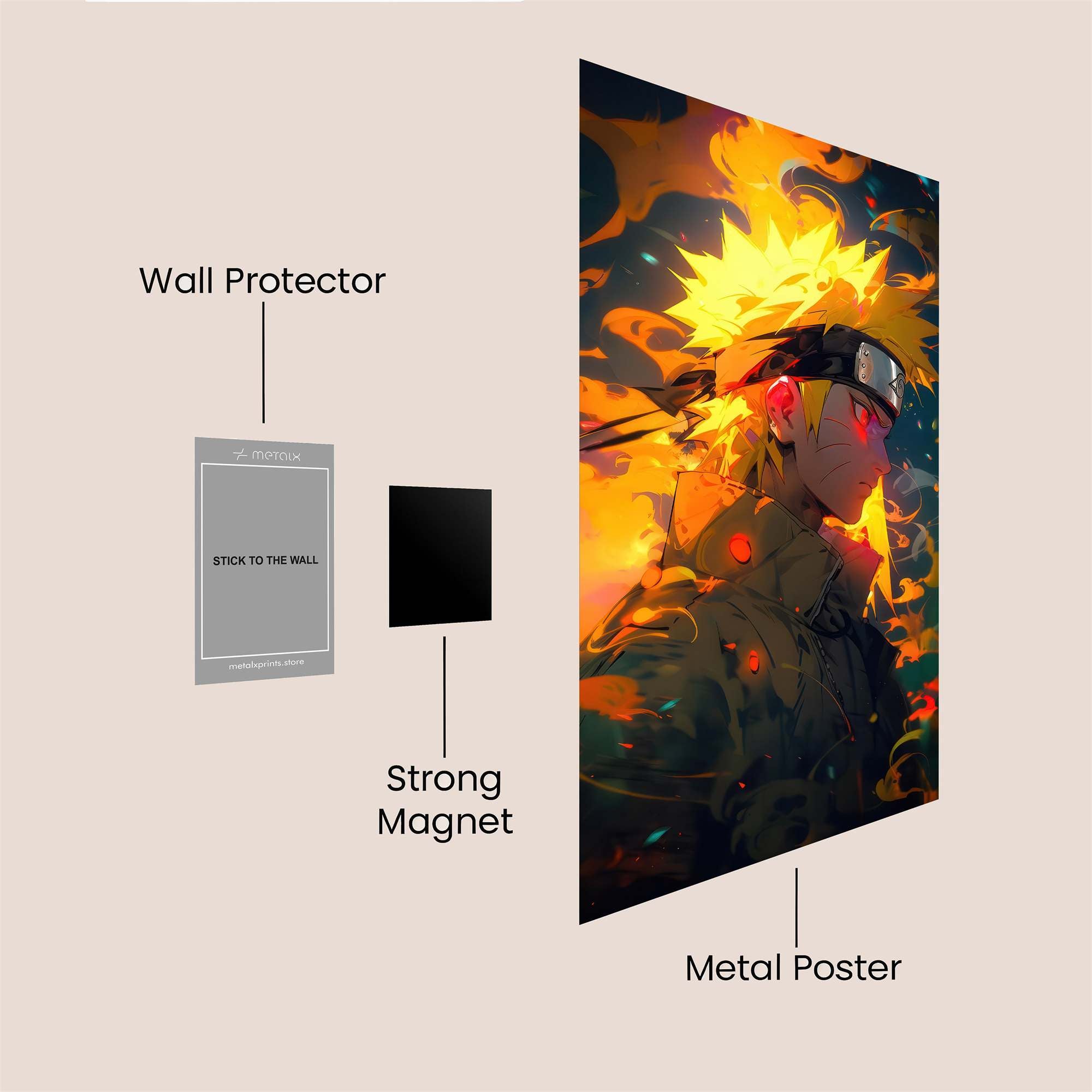 Naruto Ablaze Safe Wall Magnetic / M
