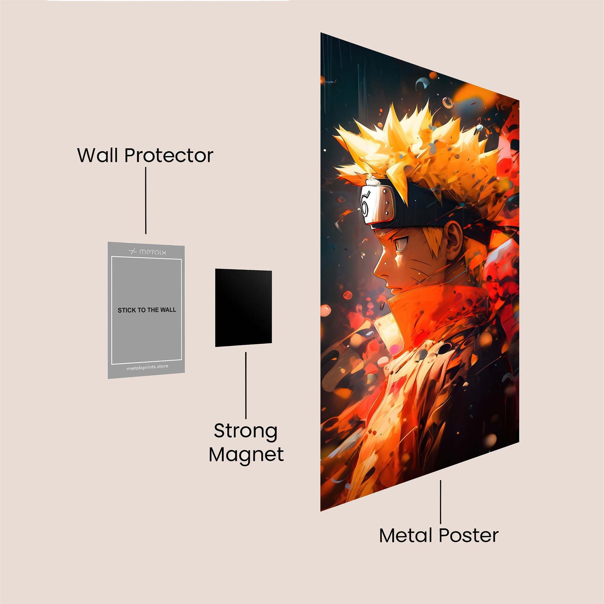 Naruto Fiery Safe Wall Magnetic / M