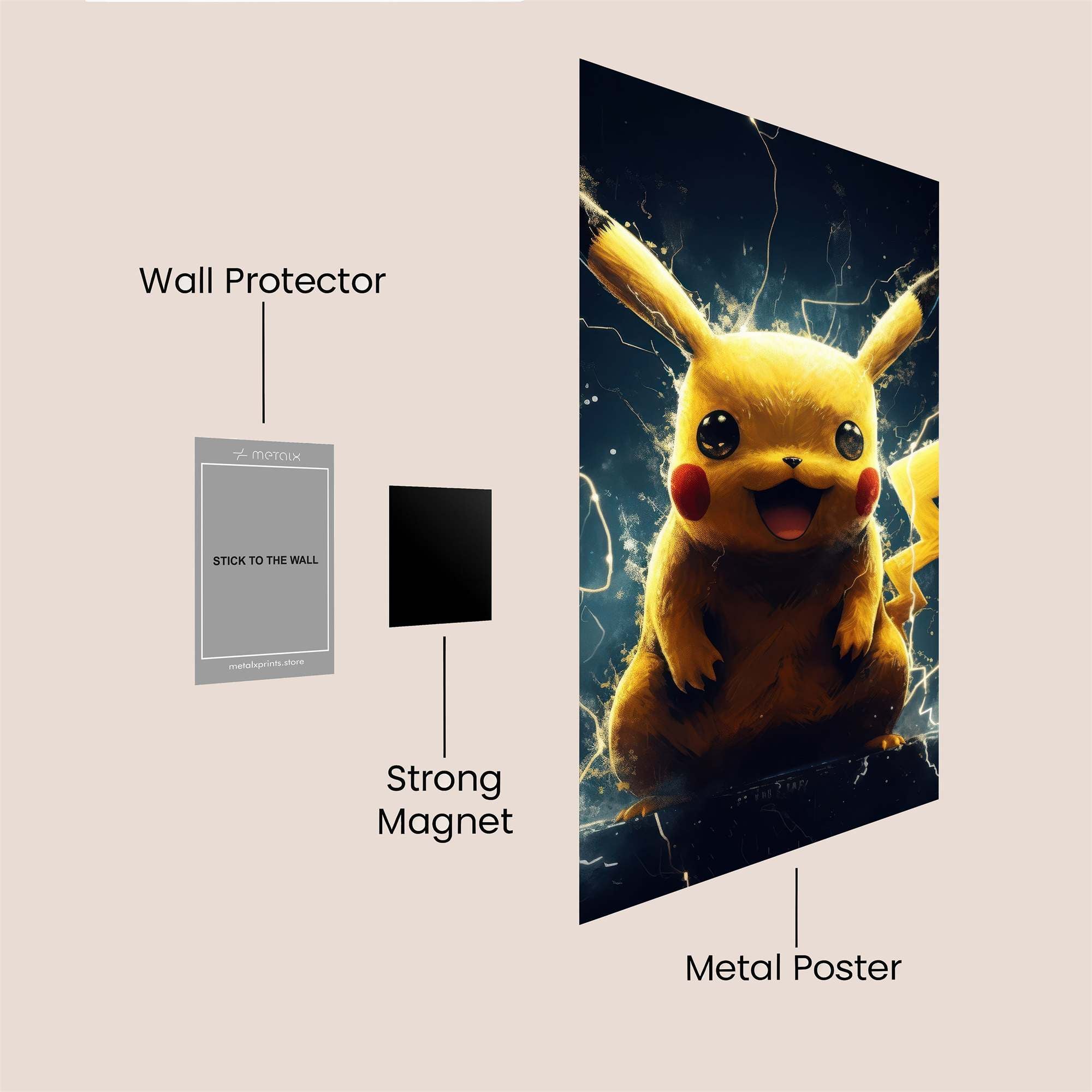 Pikachu Electrify Safe Wall Magnetic / M