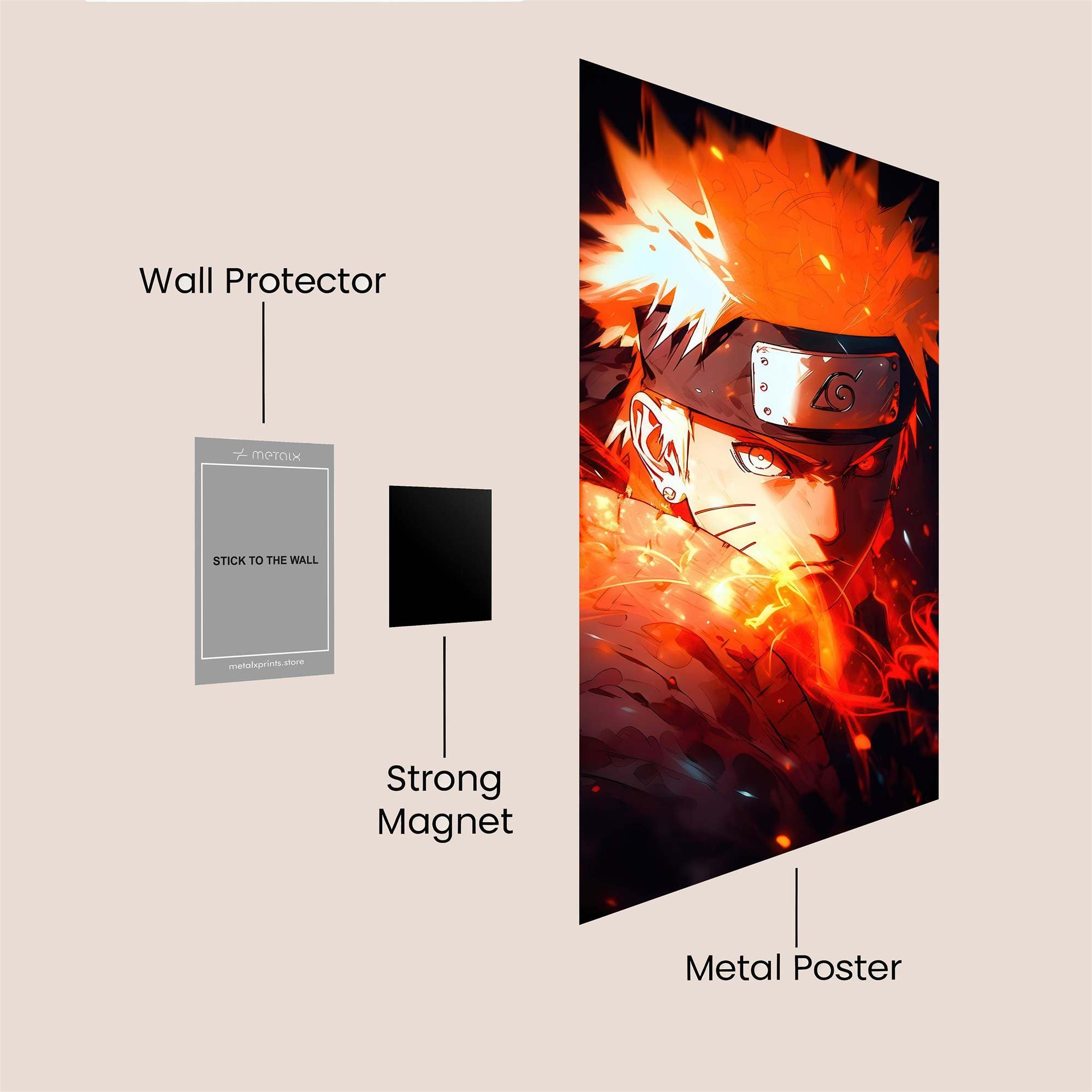 Naruto Fiery Safe Wall Magnetic / M