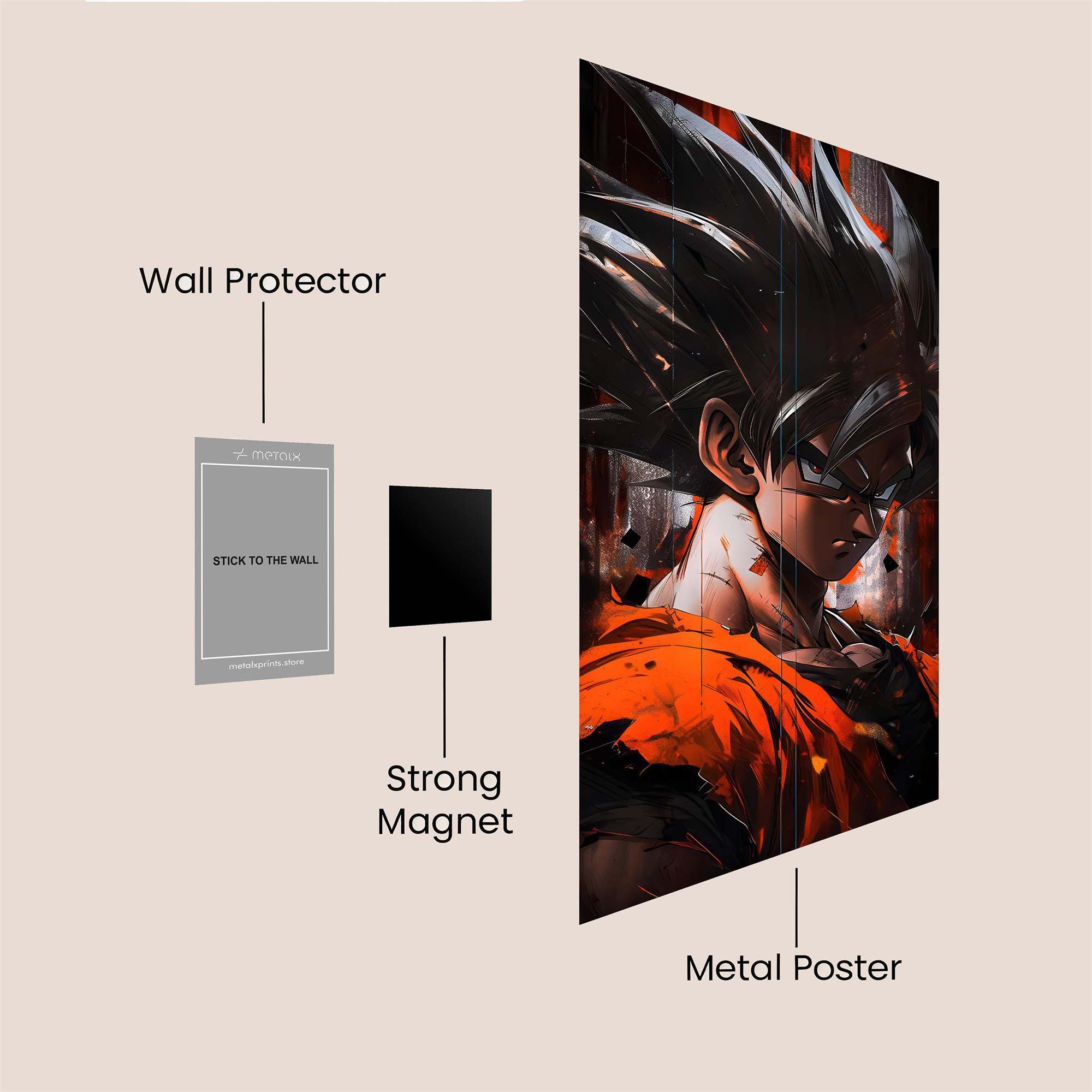 Goku Ferocious Safe Wall Magnetic / M