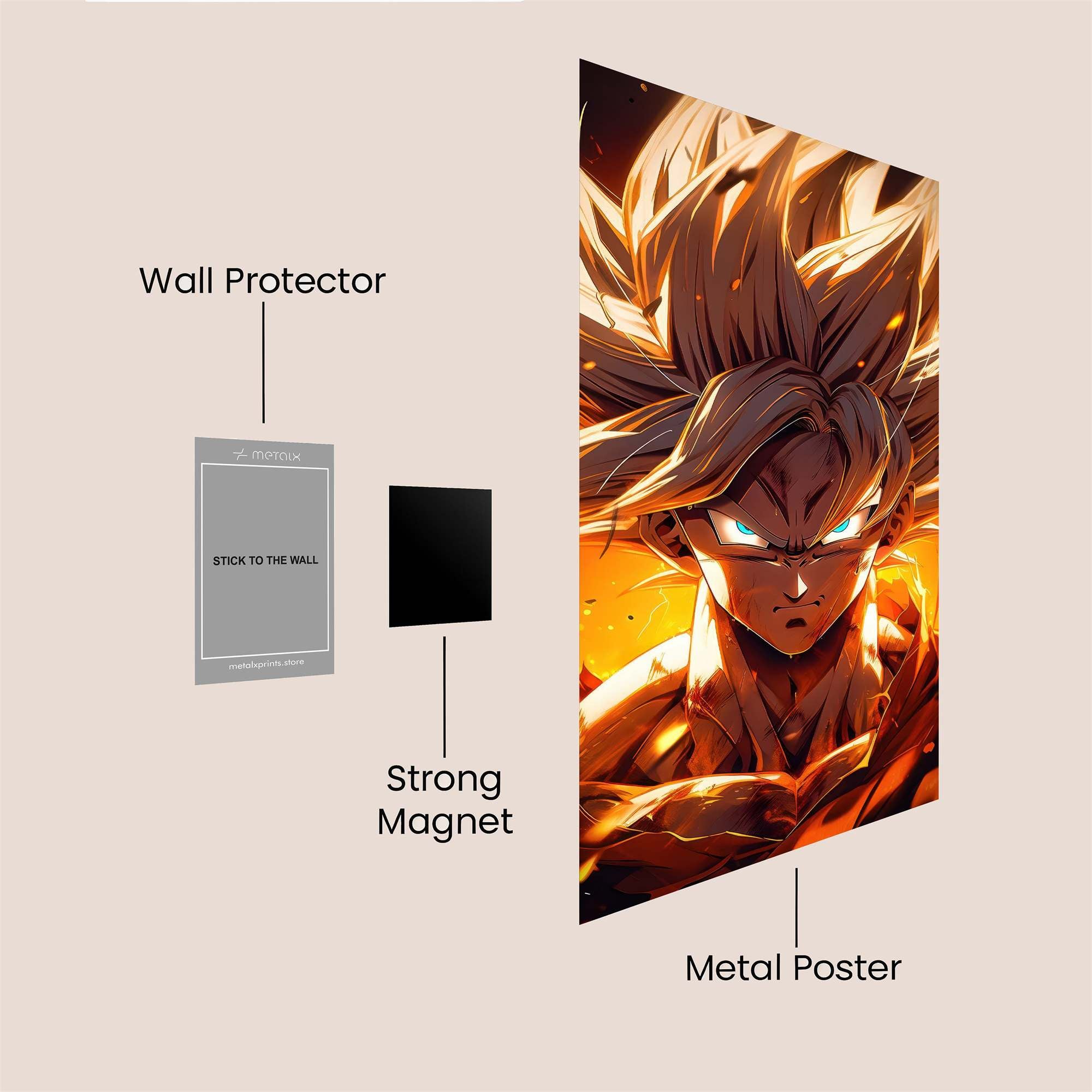 Goku Fiery Safe Wall Magnetic / M